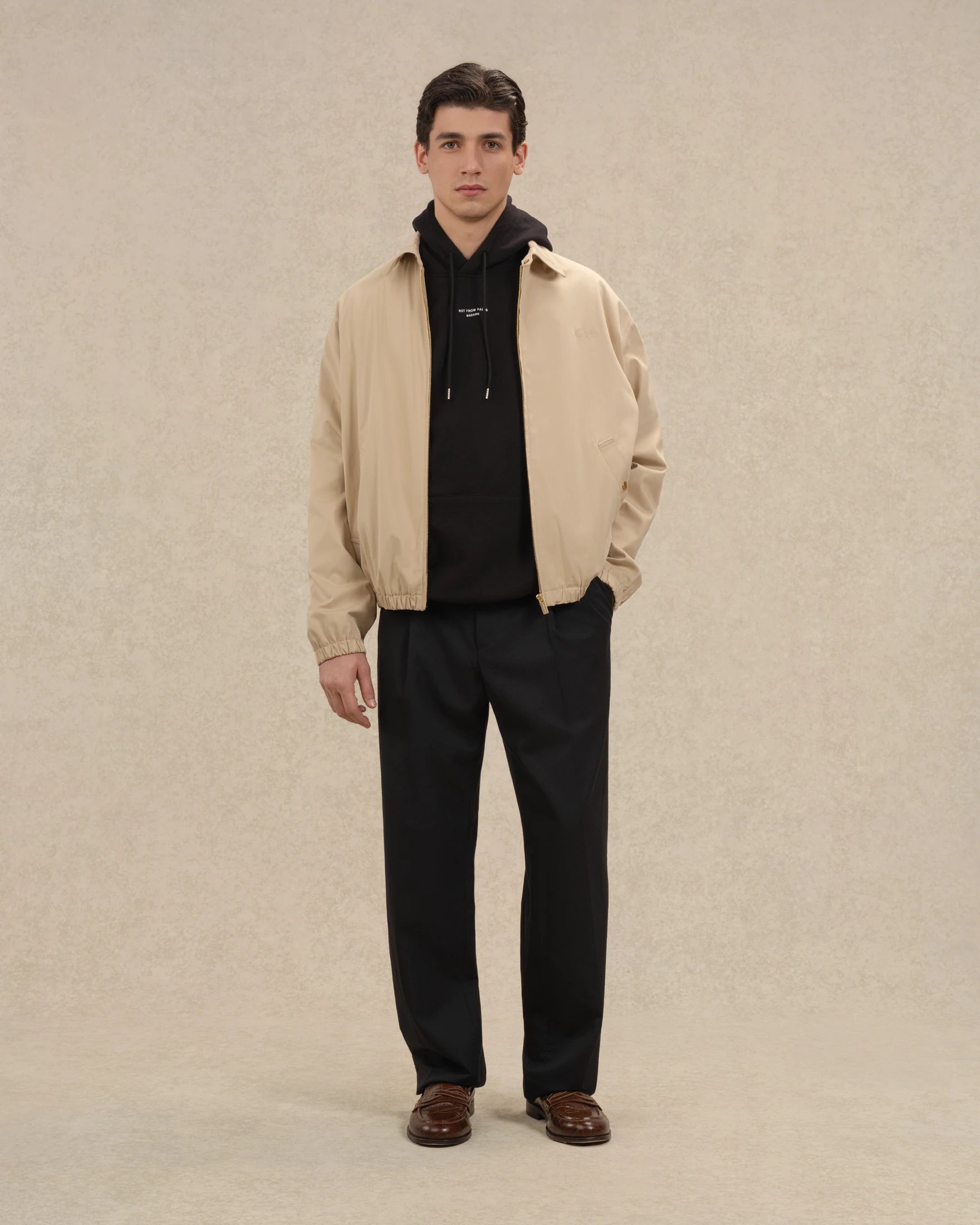 Drôle De Monsieur Le Blouson Drôle Jacke Beige Baumwolle