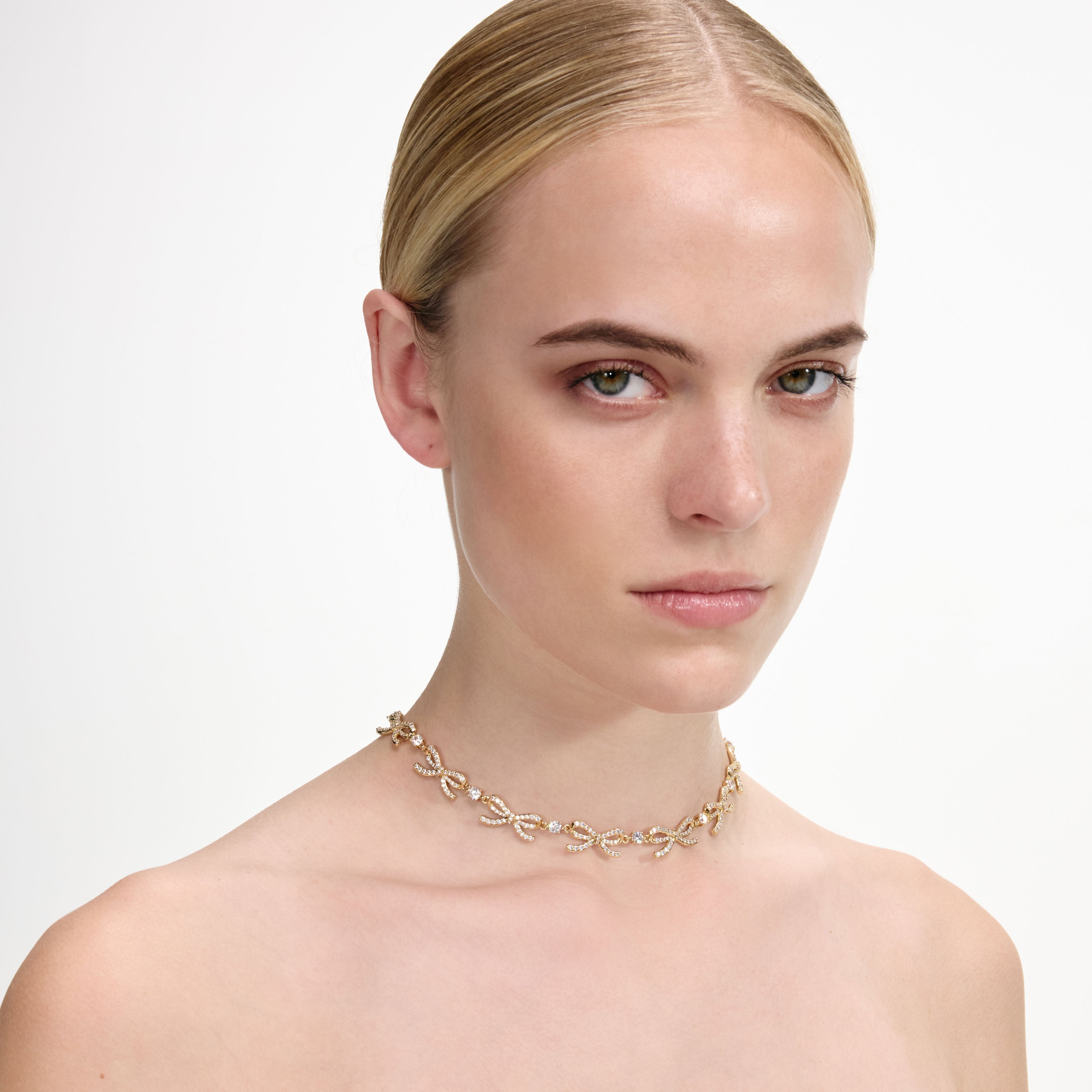 Self Portrait Gold Crystal Bows Halskette gold Schleife