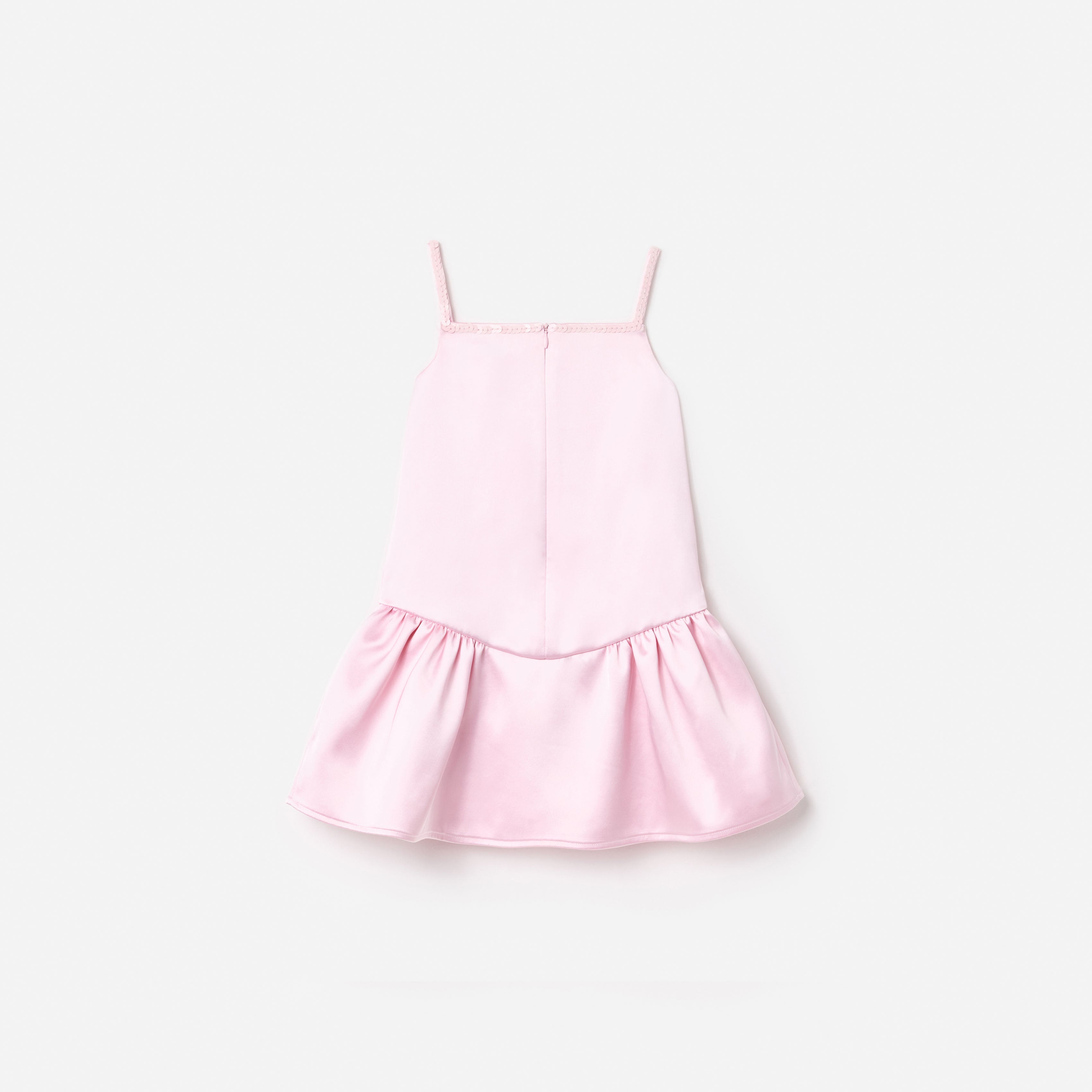 Self Portrait Pink Sequin Flower Kinderkleid rosa Crepe Pailletten