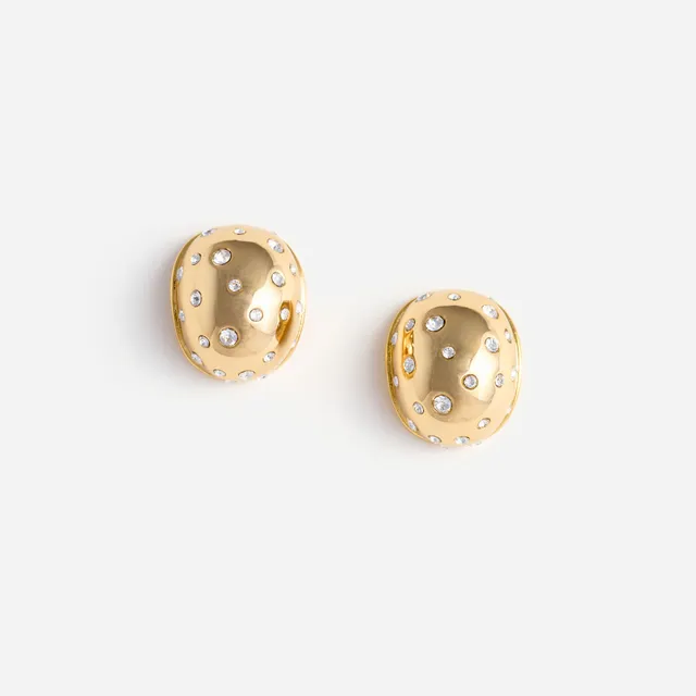 Self Portrait Gold Curved Crystal Ohrringe Gold Kristall