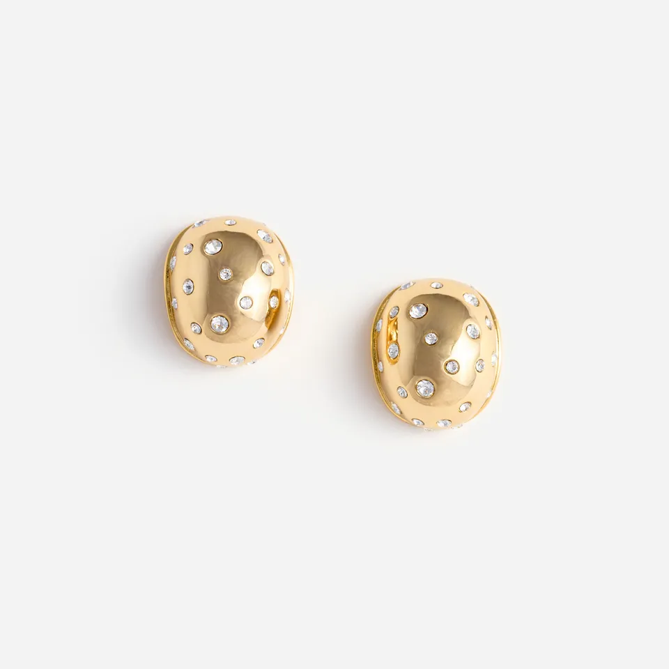 Self Portrait Gold Curved Crystal Ohrringe Gold Kristall