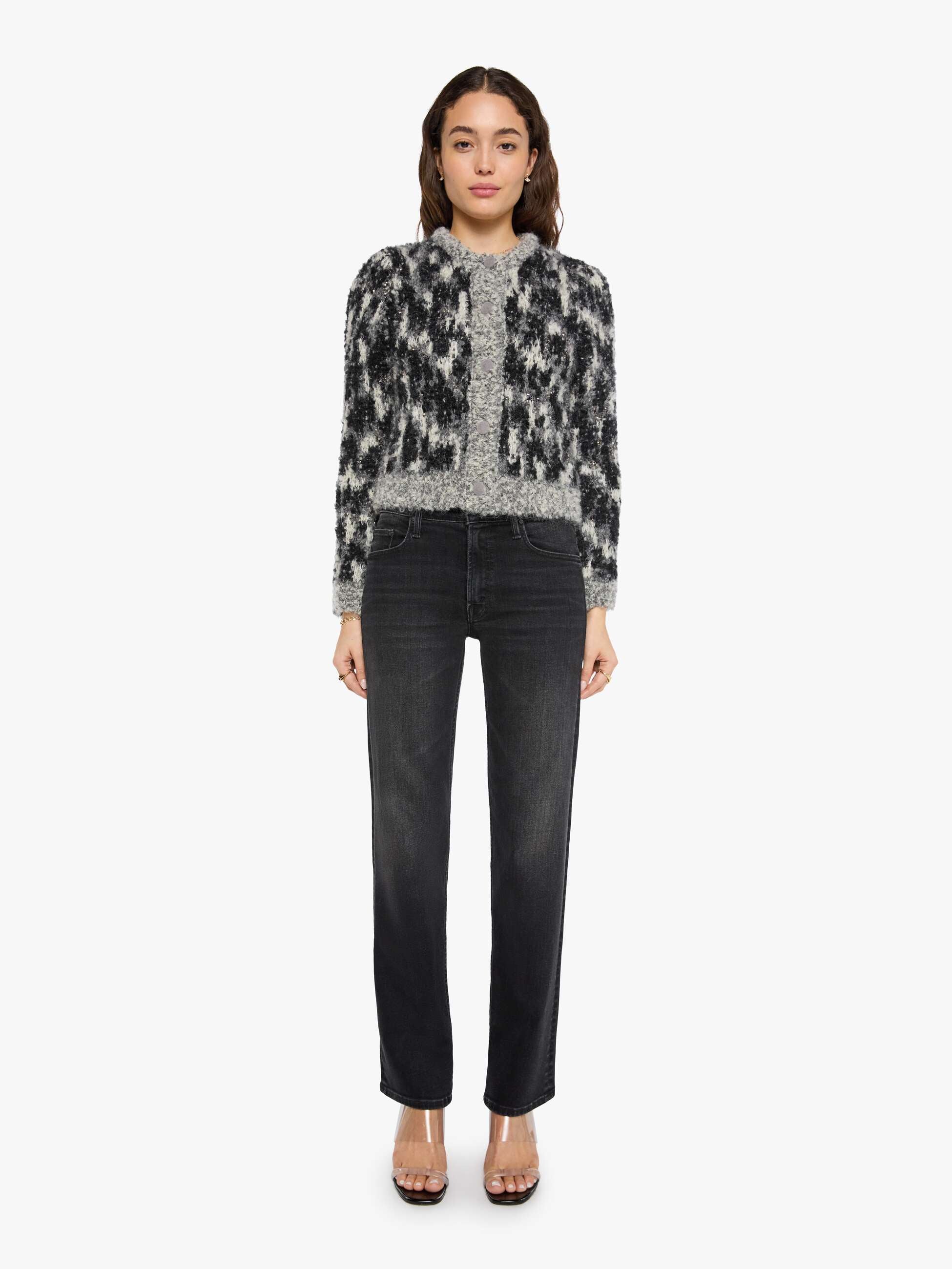 Mother Sweaters The Padded Crop Cardigan Strickjacke Schwarz