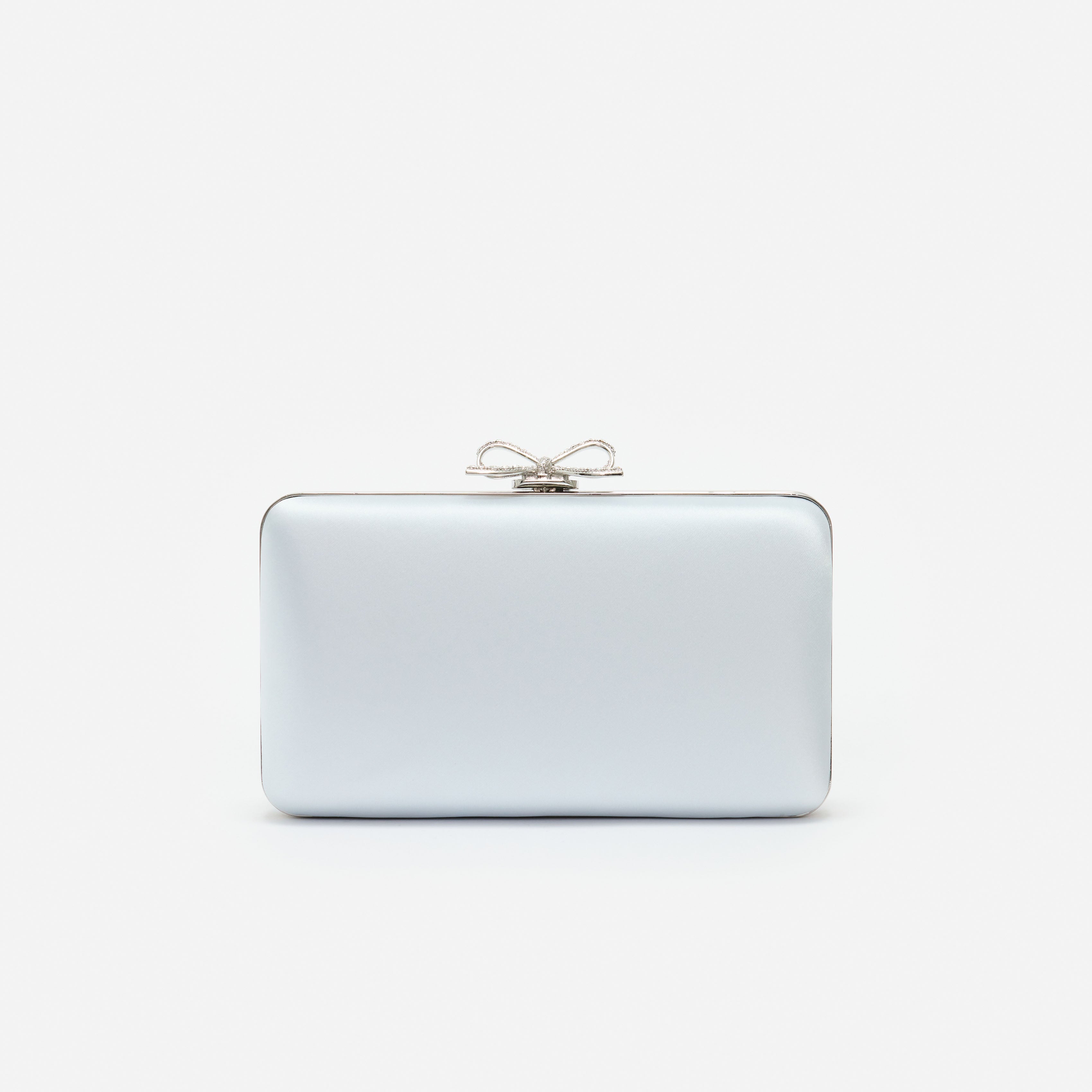 Self Portrait Handbags Satin Clutch Blau Mini Kristallschleife
