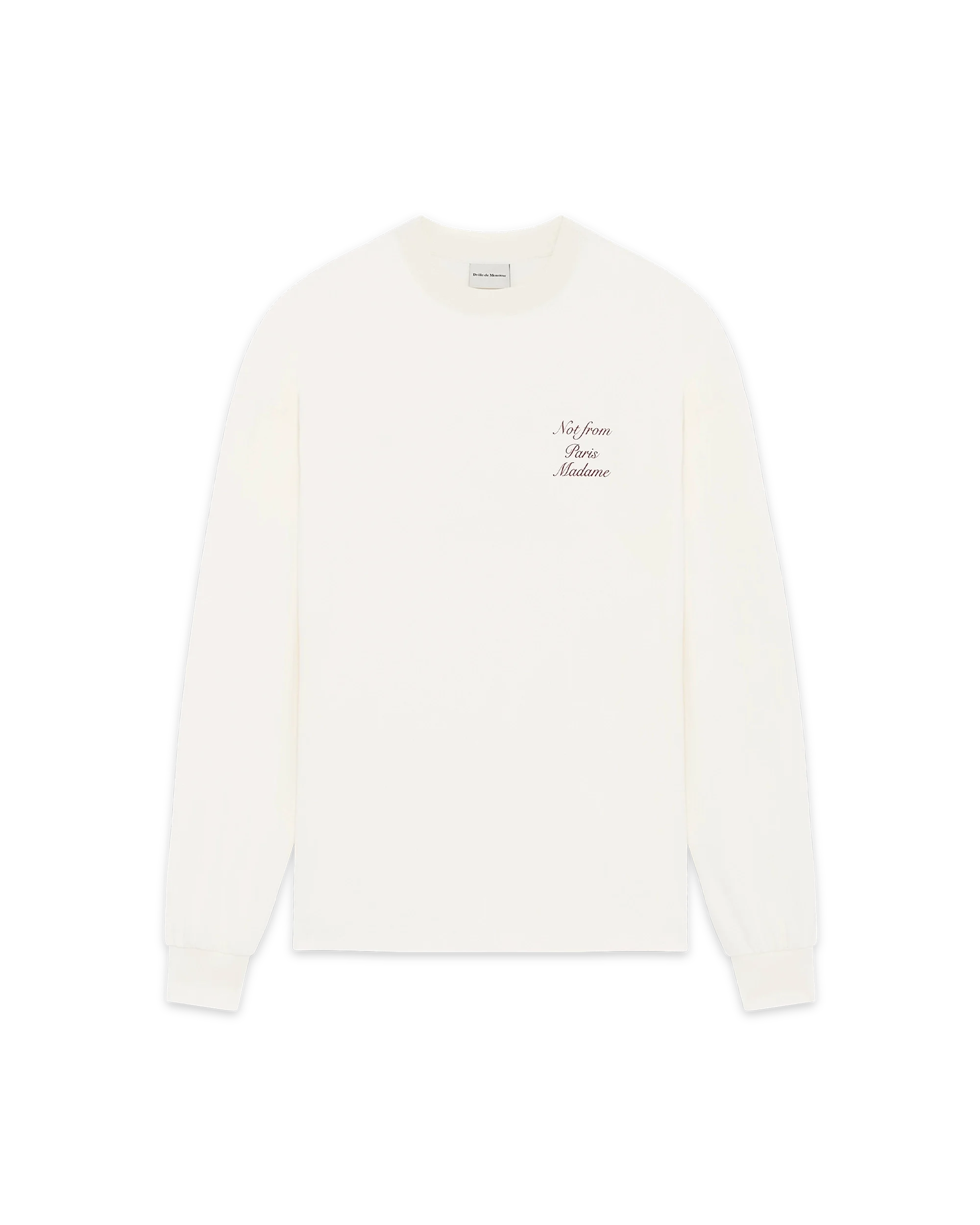 Drôle De Monsieur Manches Longues Langarmshirt Off-White Baumwolle