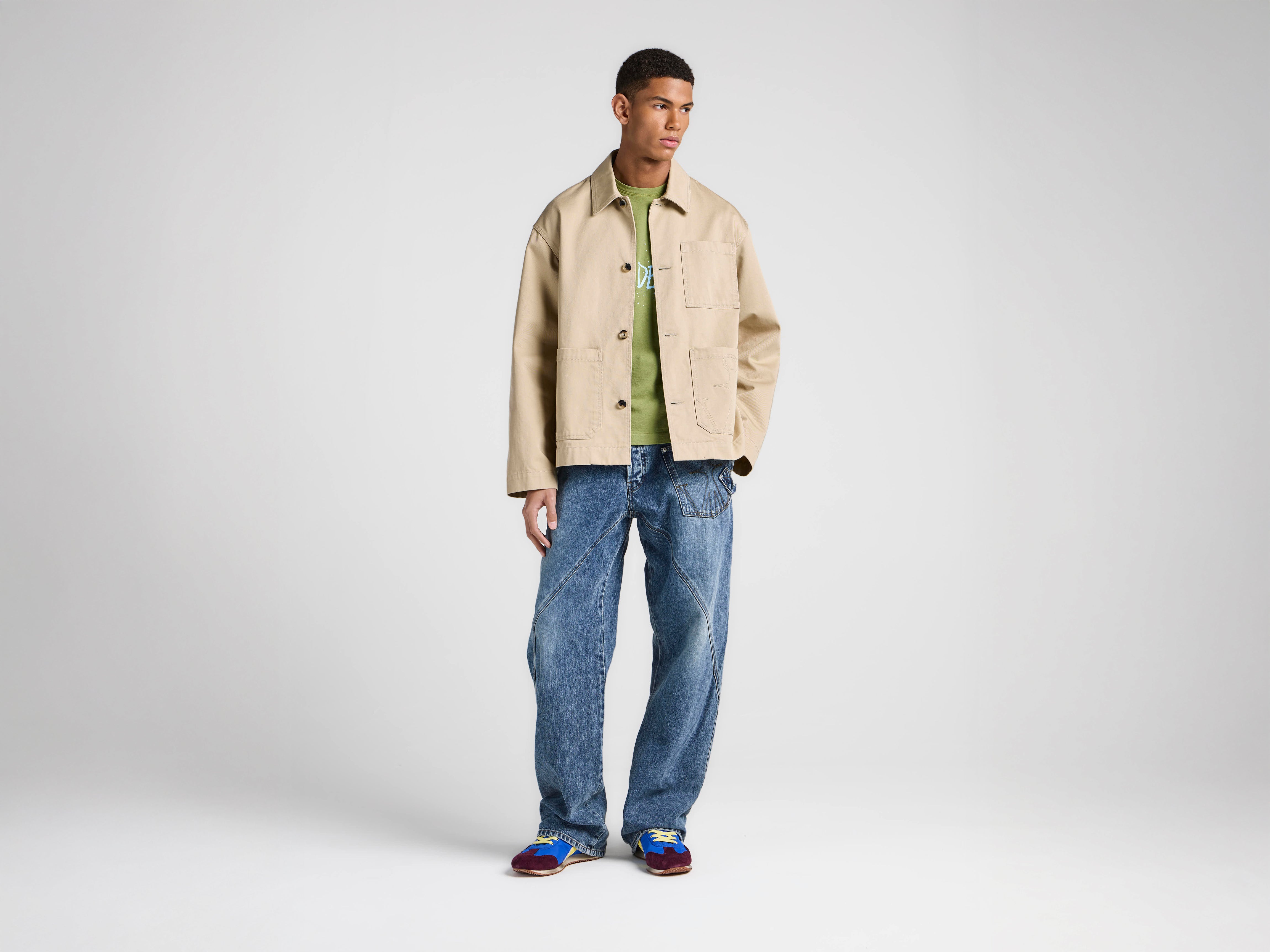 J.W.Anderson Jacke Herren Beige Patch Pocket Lederdetail