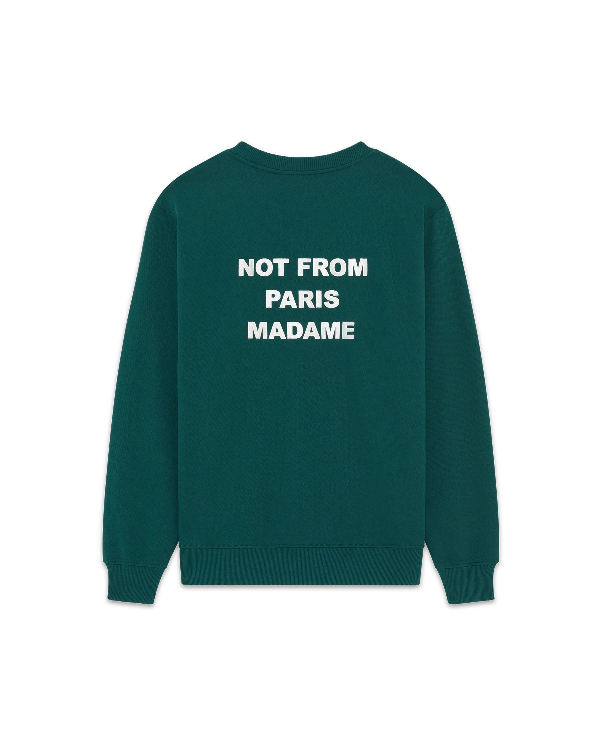 Drôle De Monsieur Slogan Sweatshirt Baumwolle Dunkelgrün