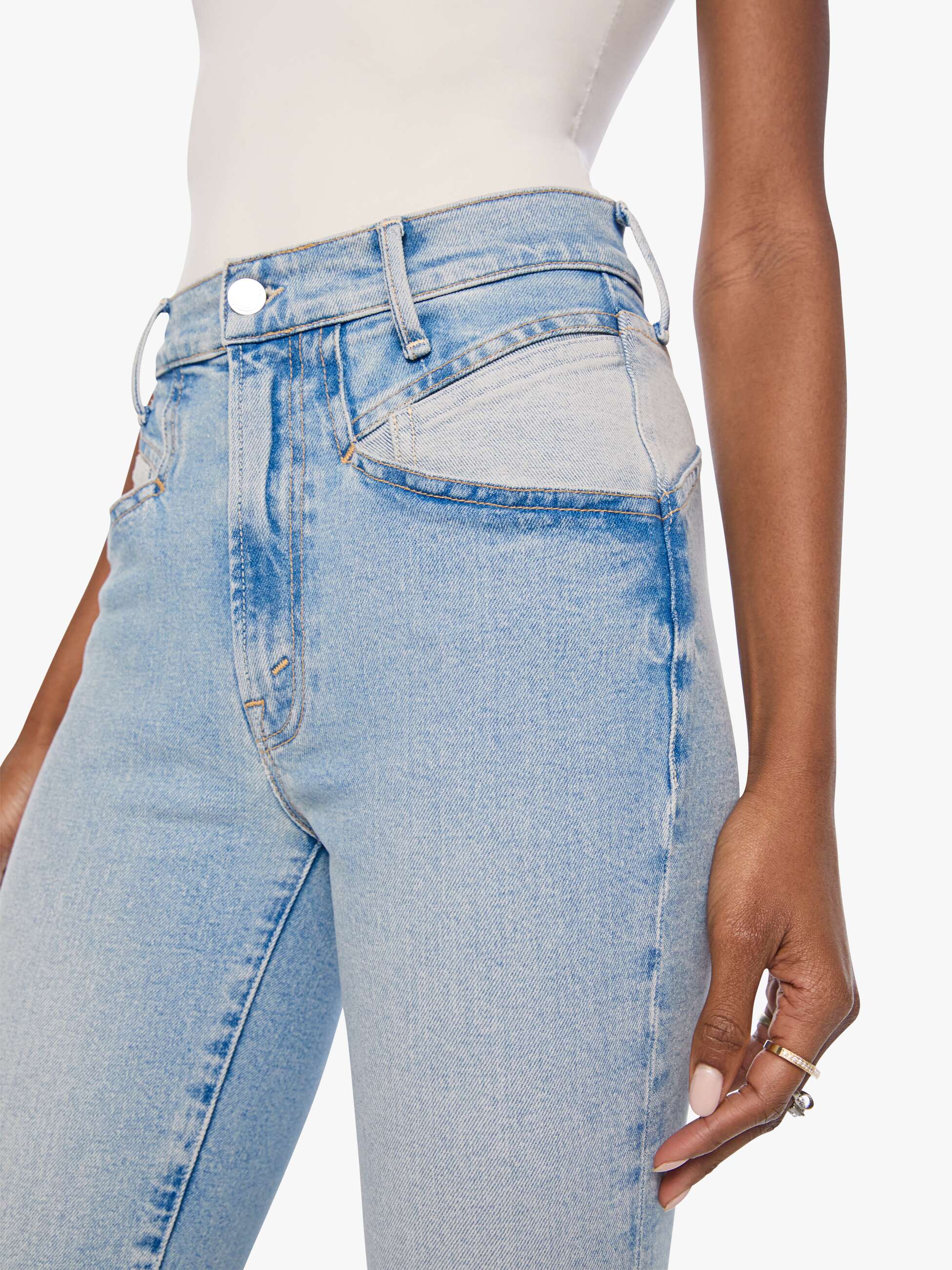 Mother Dazzler Hover Straight Jeans Dancercise Blau