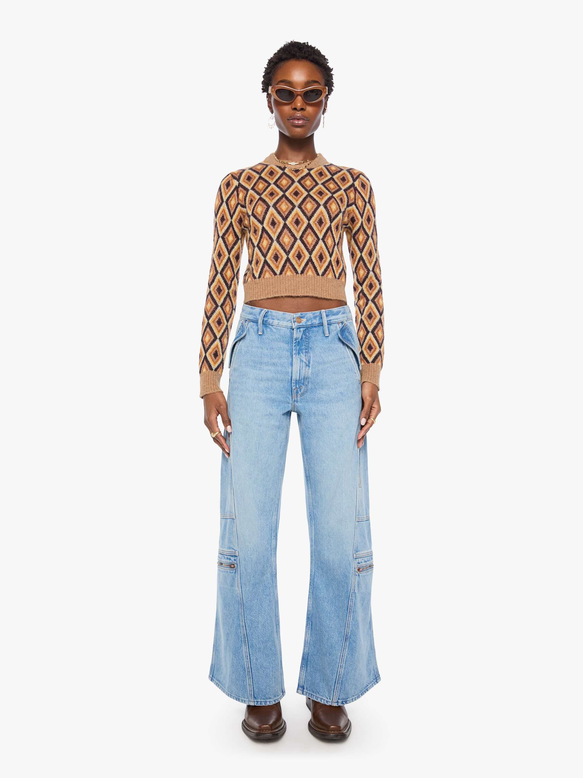 Mother The Crop Jumper Strickpullover Beeswax Alpaka Cropped