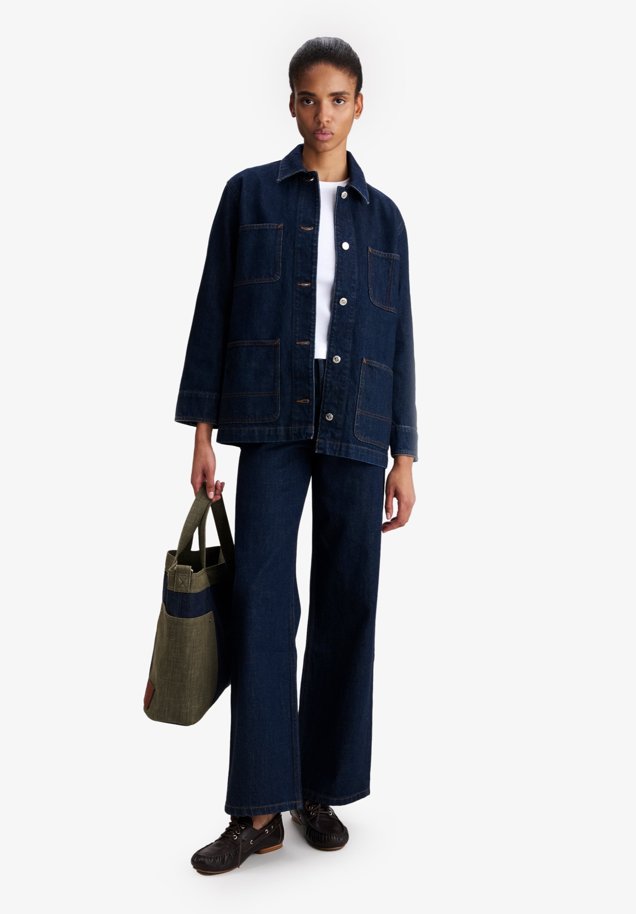 A.P.C. Workwear-Jacke Indigo-Denim recycelte Baumwolle
