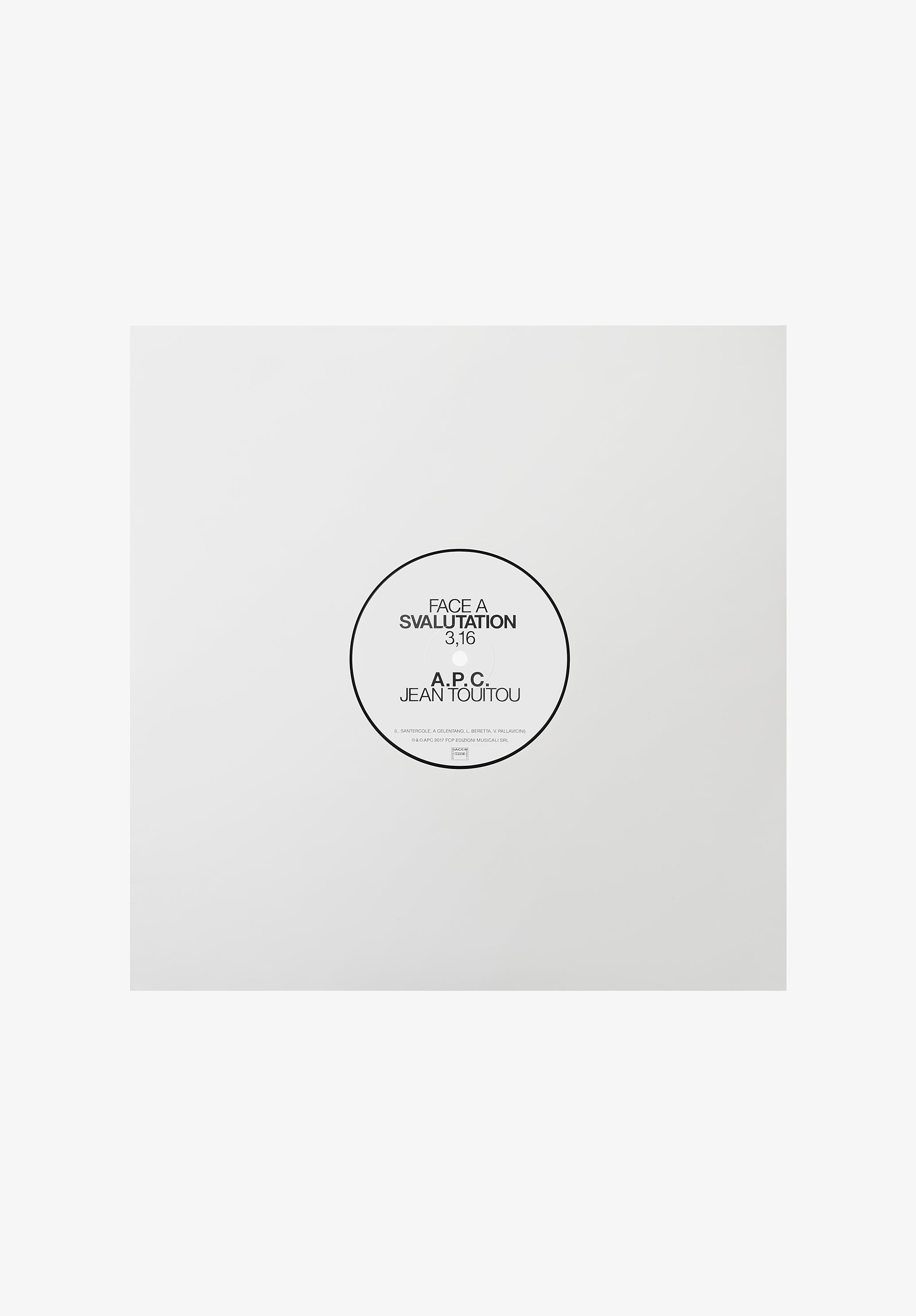 A.P.C. Svaluation Samba de Merda Vinyl Jean Touitou
