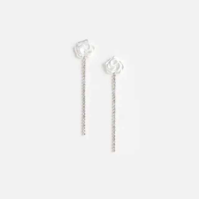 Self Portrait Pearl Flower Droplet Ohrringe Silber One Size