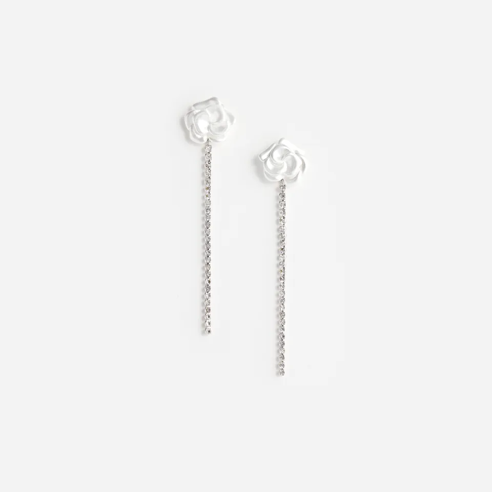 Self Portrait Pearl Flower Droplet Ohrringe Silber One Size