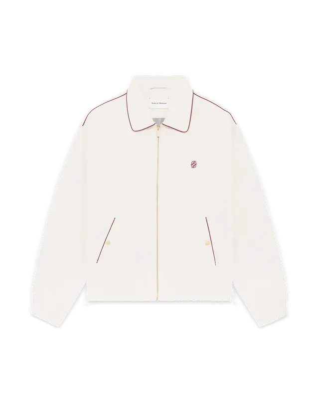 Drôle De Monsieur Blouson Brodé Coton Jacke Off-White