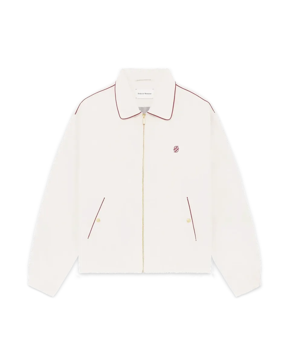 Drôle De Monsieur Blouson Brodé Coton Jacke Off-White