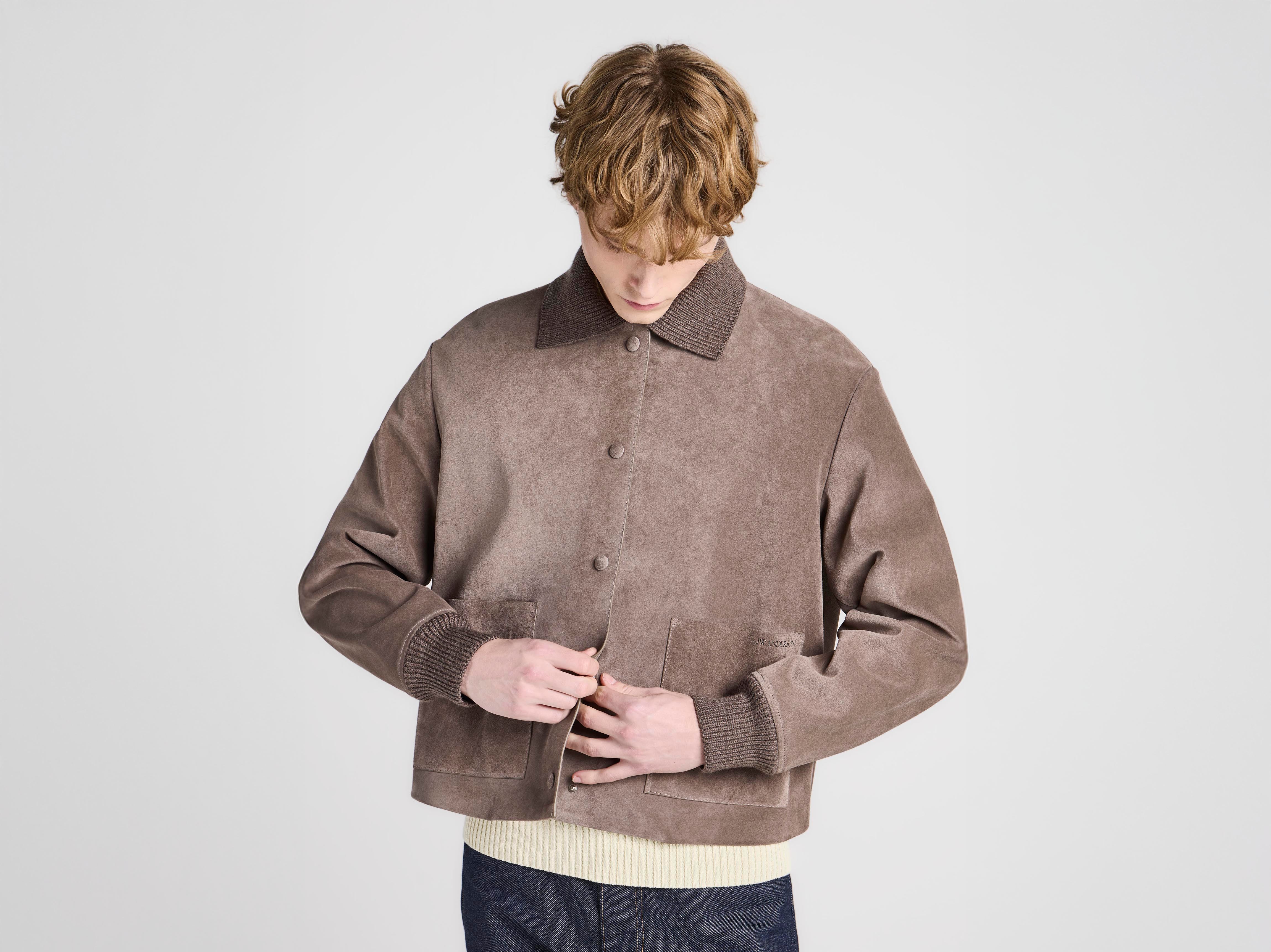 J.W.Anderson Coats Suede Jacket Wildlederjacke Mouse Grey