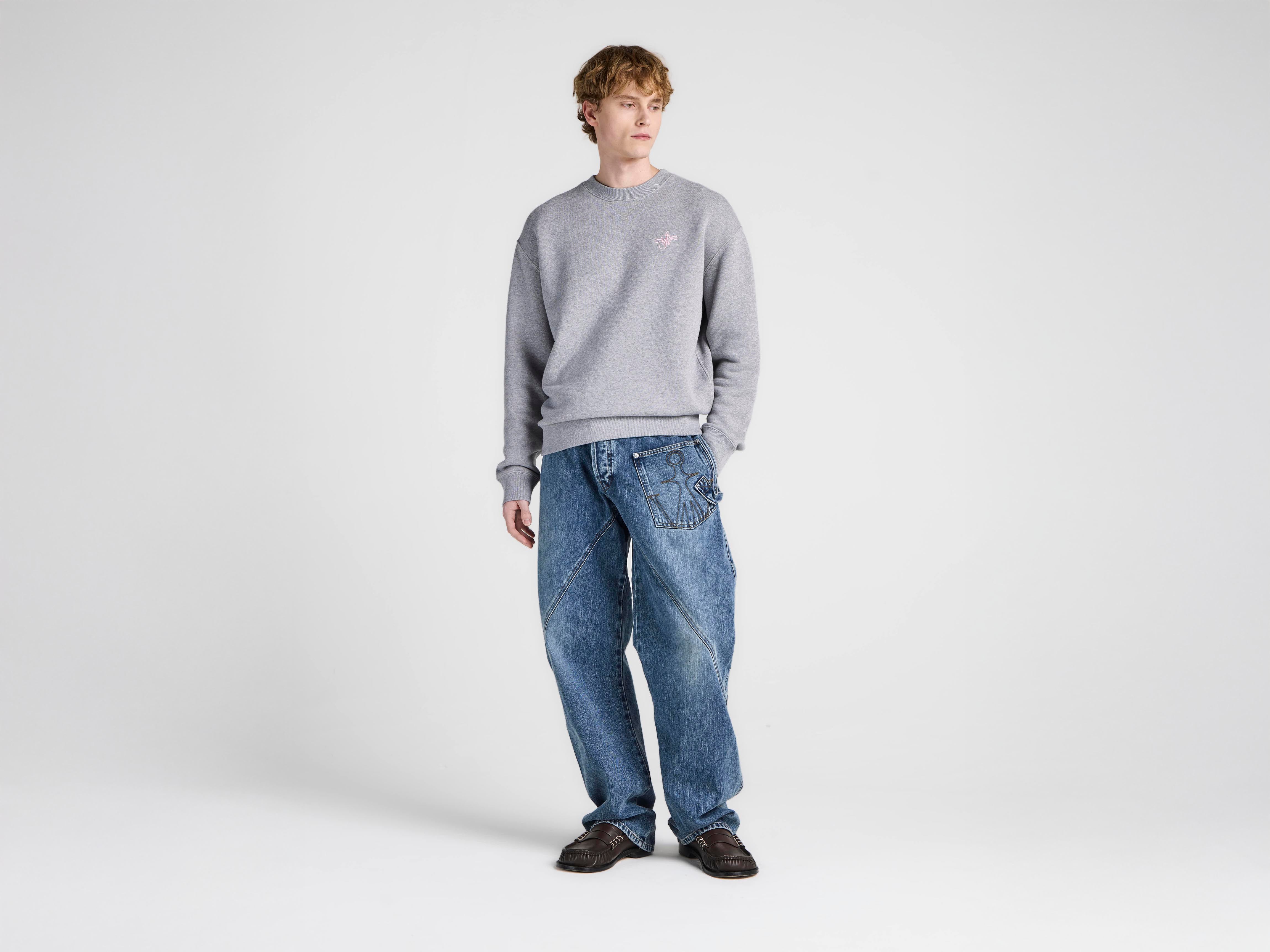 J.W.Anderson Ribbon Anchor Sweatshirt Grau Melange