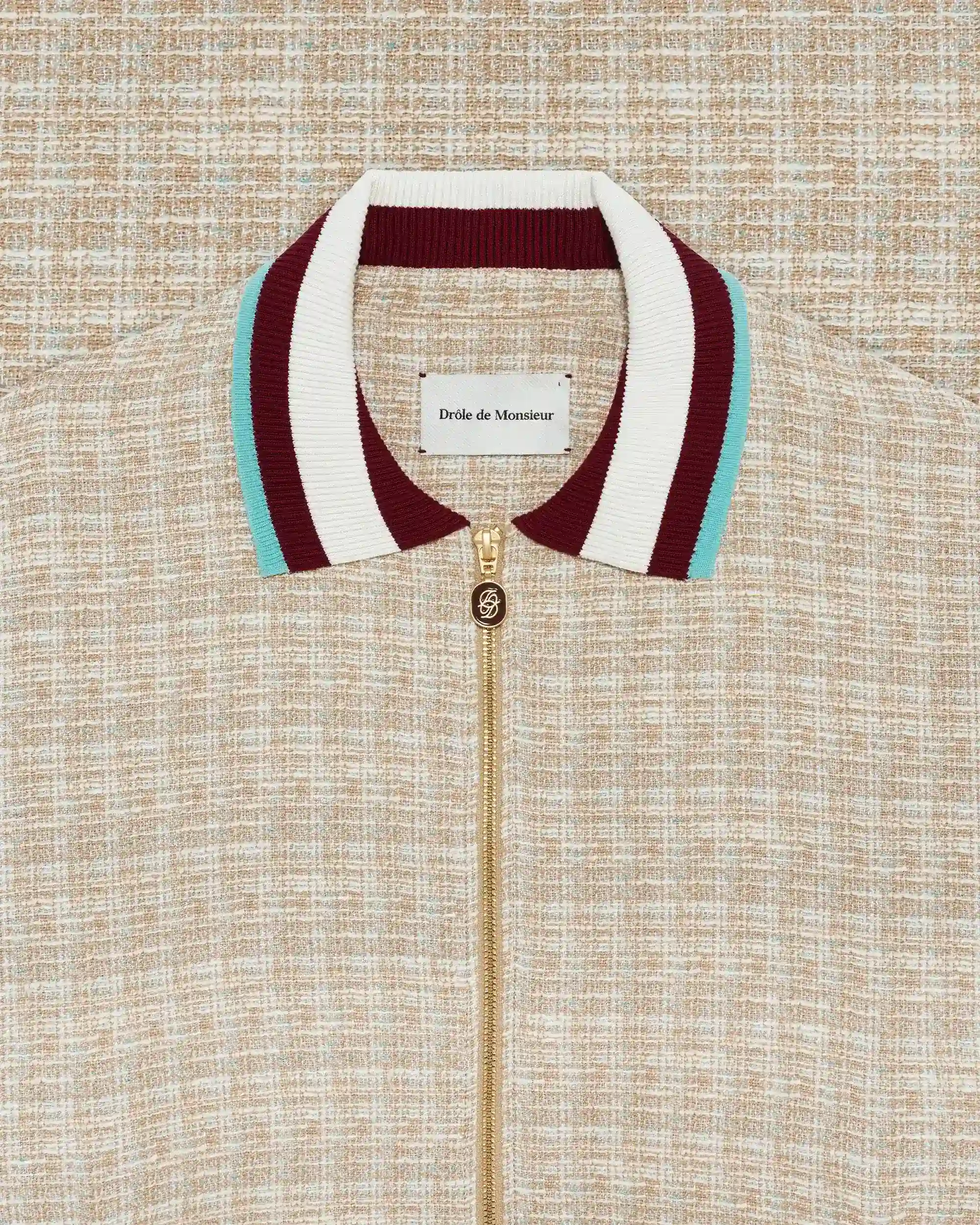 Drôle De Monsieur Trackjacket Tweed Trainingsjacke Beige