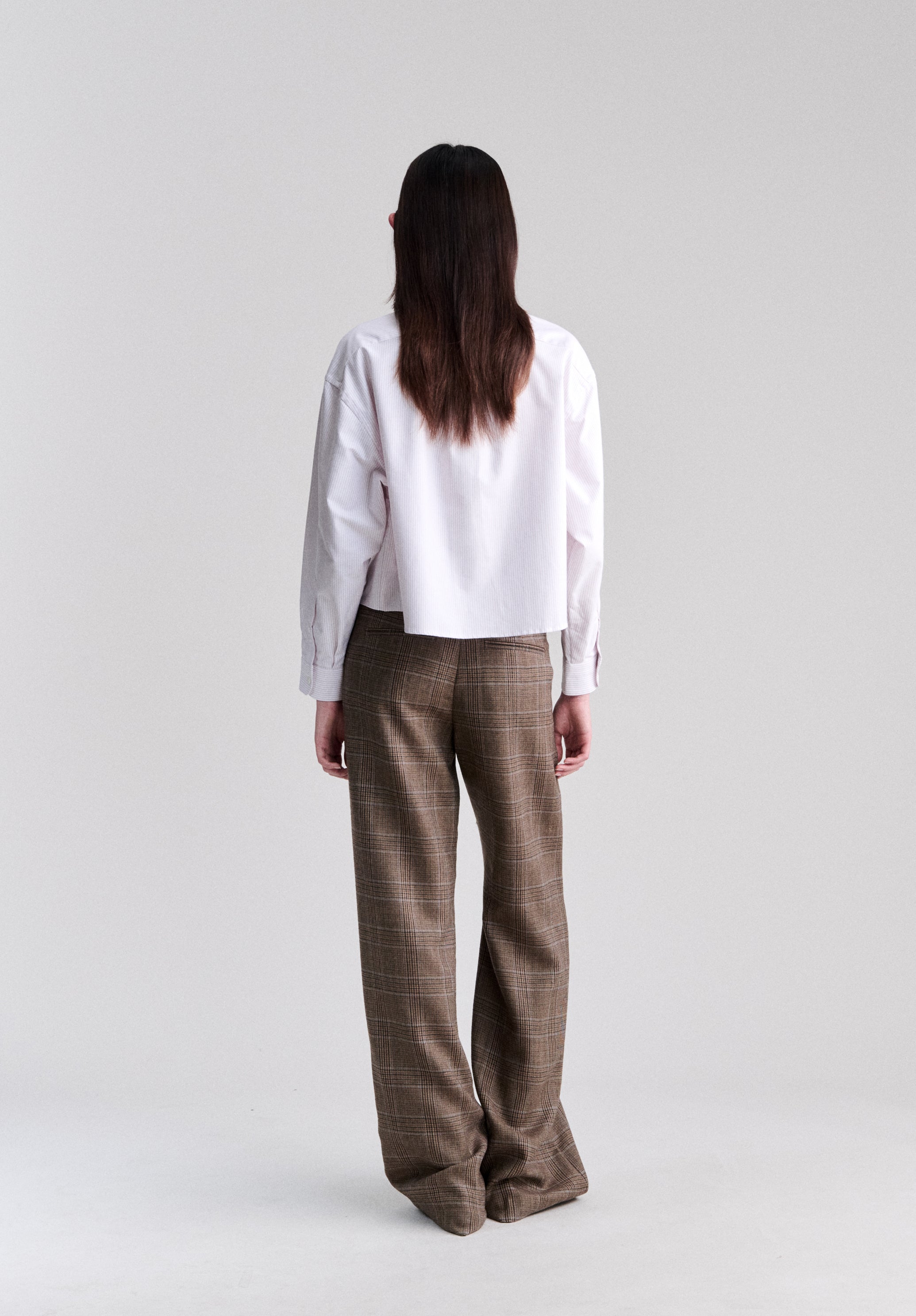 A.P.C. Oxford-Hemd kurz lila Bio-Baumwolle Gr.36