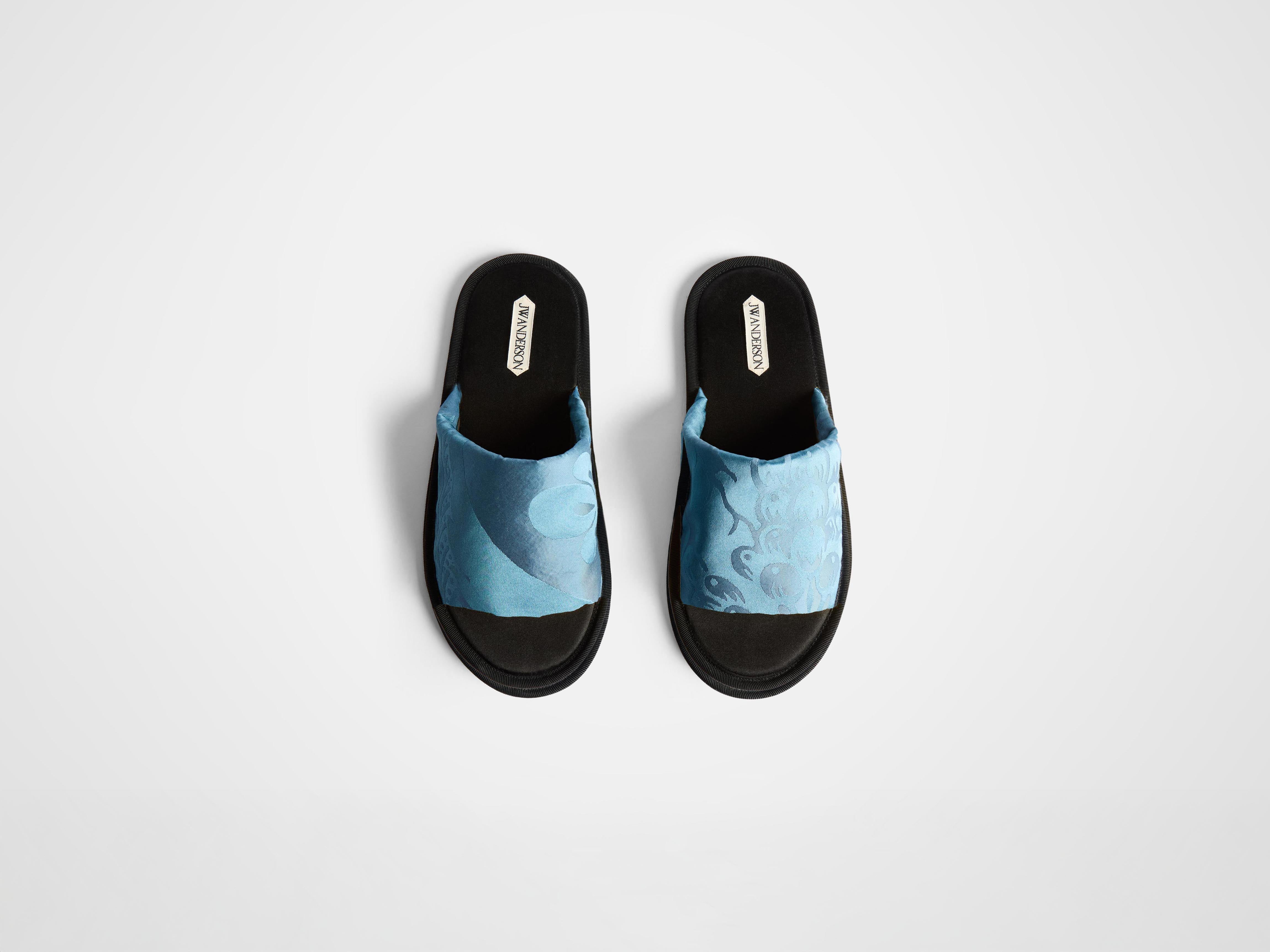 J.W.Anderson Shoes Open Toe Slides Damen Airforce Blue Seide
