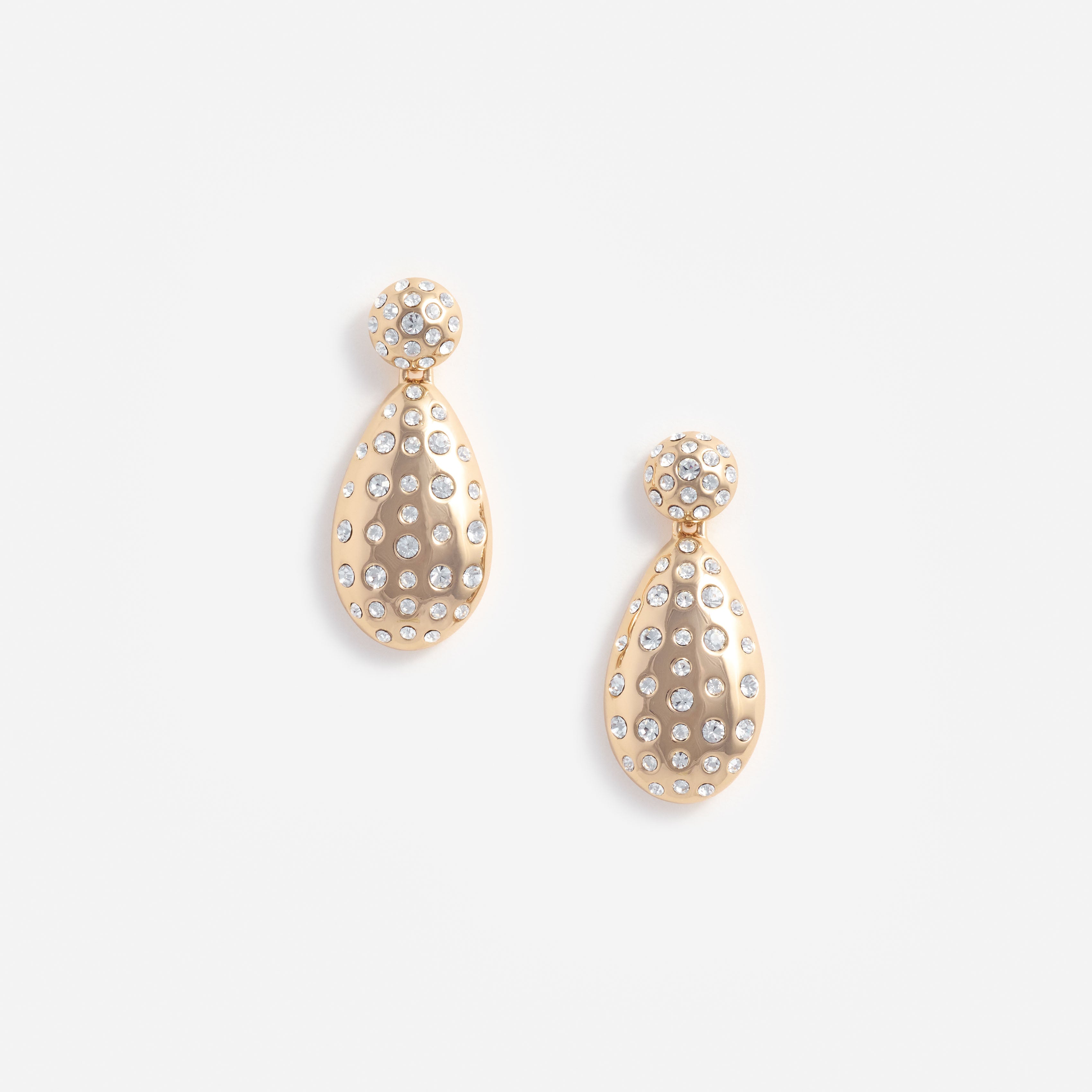 Self Portrait Gold Crystal Drop Earrings Ohrringe gold