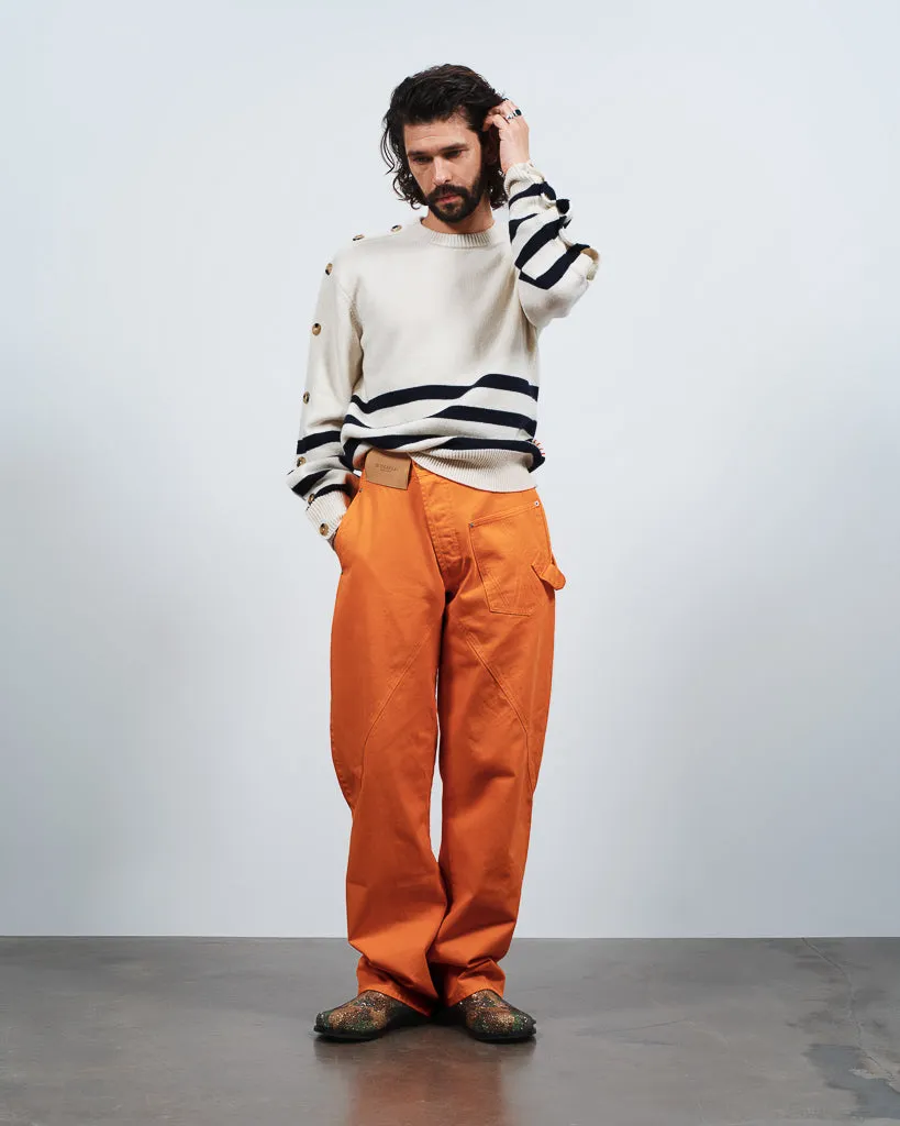 J.W.Anderson Knitwear Breton Jumper Pullover Ivory Herren