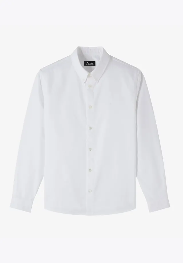 A.P.C. Greg Hemd Bio-Baumwolle Knopfkragen Stickerei