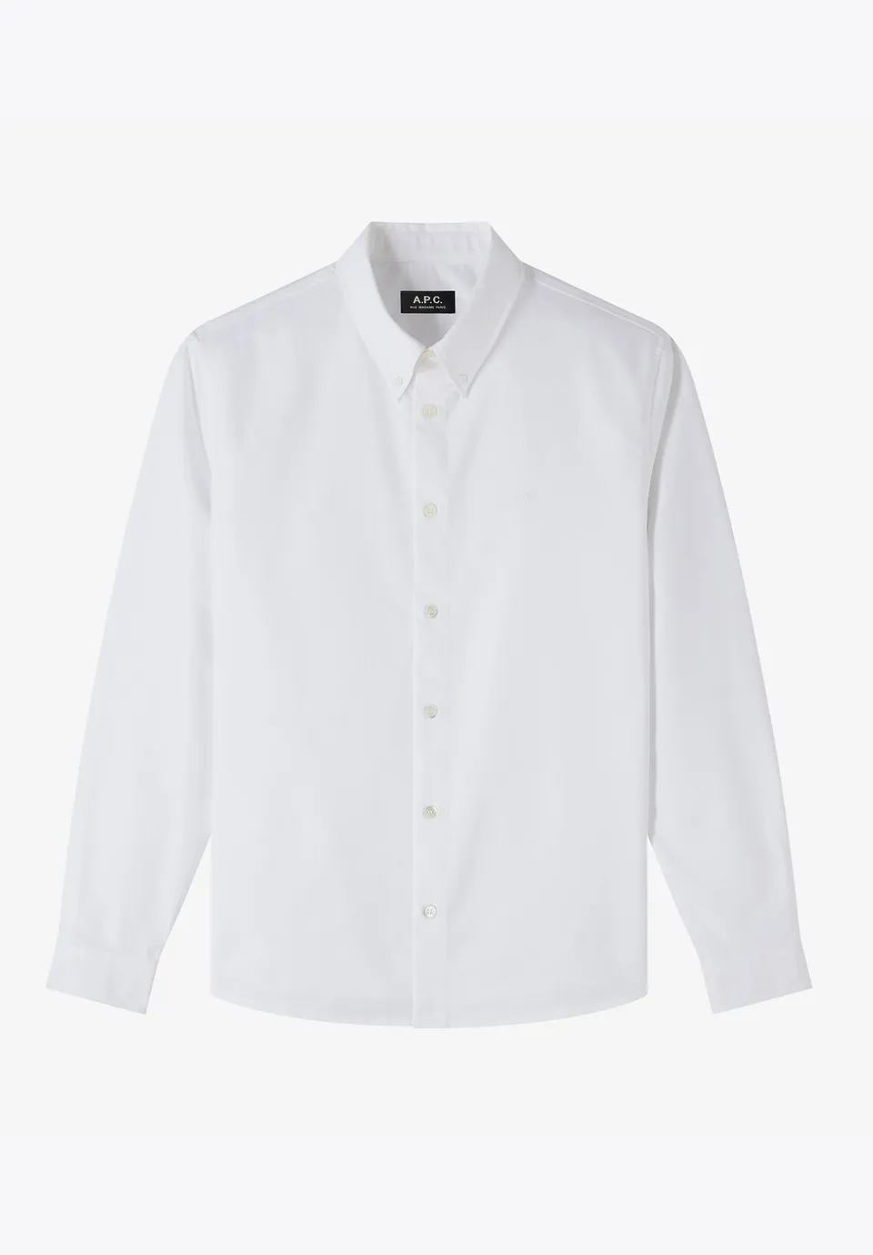 A.P.C. Greg Hemd Bio-Baumwolle Knopfkragen Stickerei