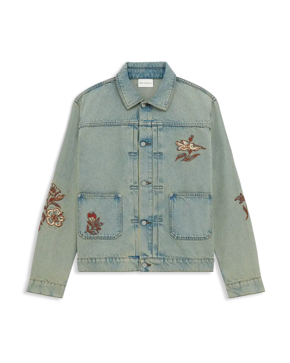 Drôle De Monsieur Veste Denim Dusty Brodée Jeansjacke dusty Stickerei
