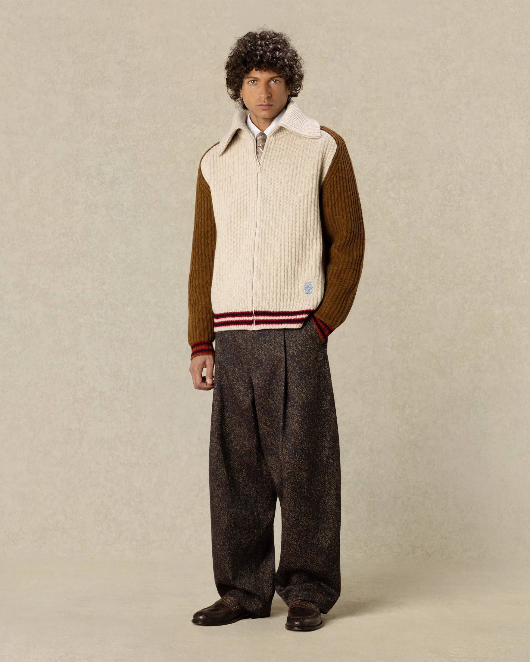 Drôle De Monsieur Sherpa Cardigan Off White Wolle