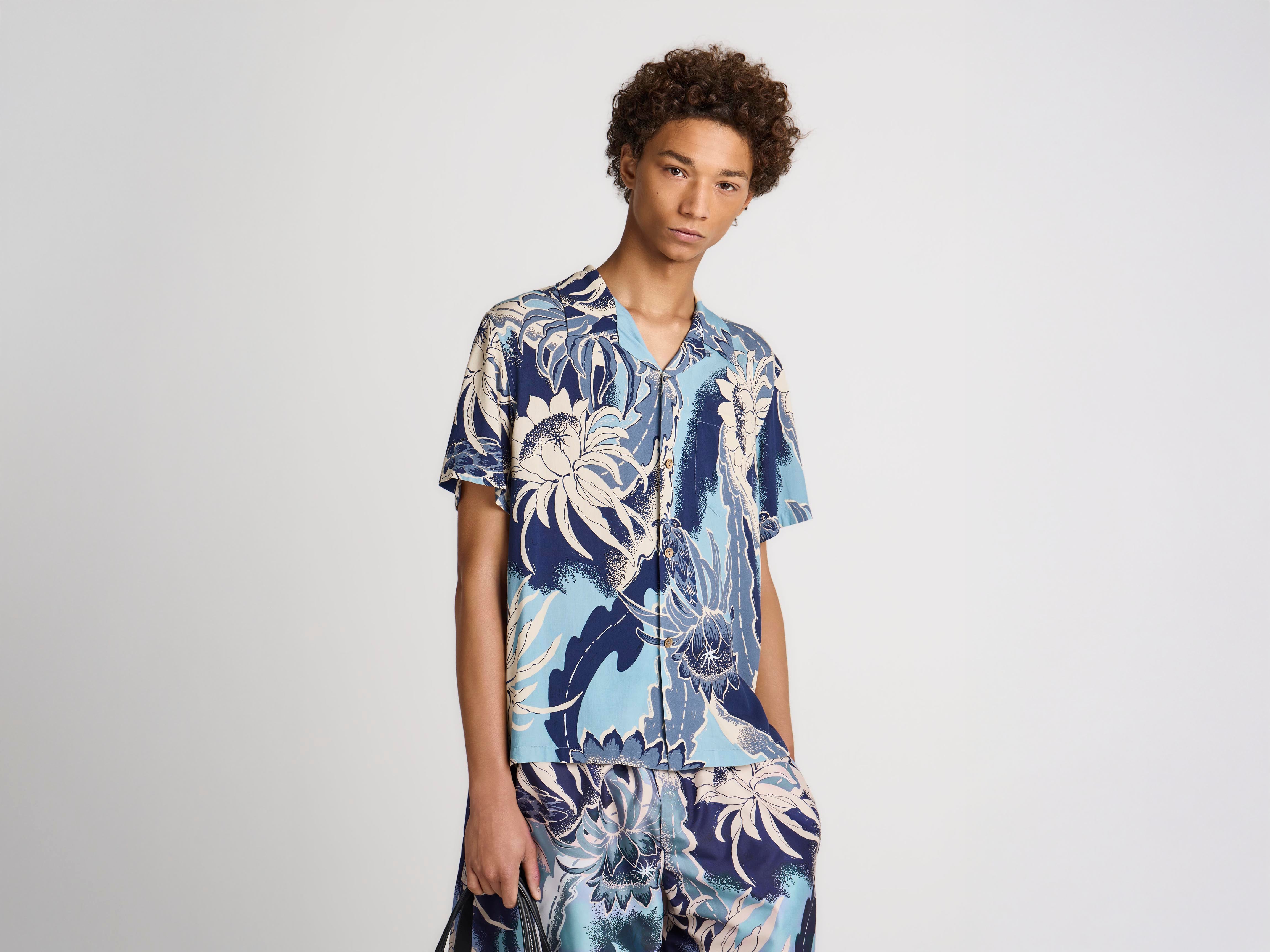 J.W.Anderson Camp Shirt Hemd Sapphire Blue Floral