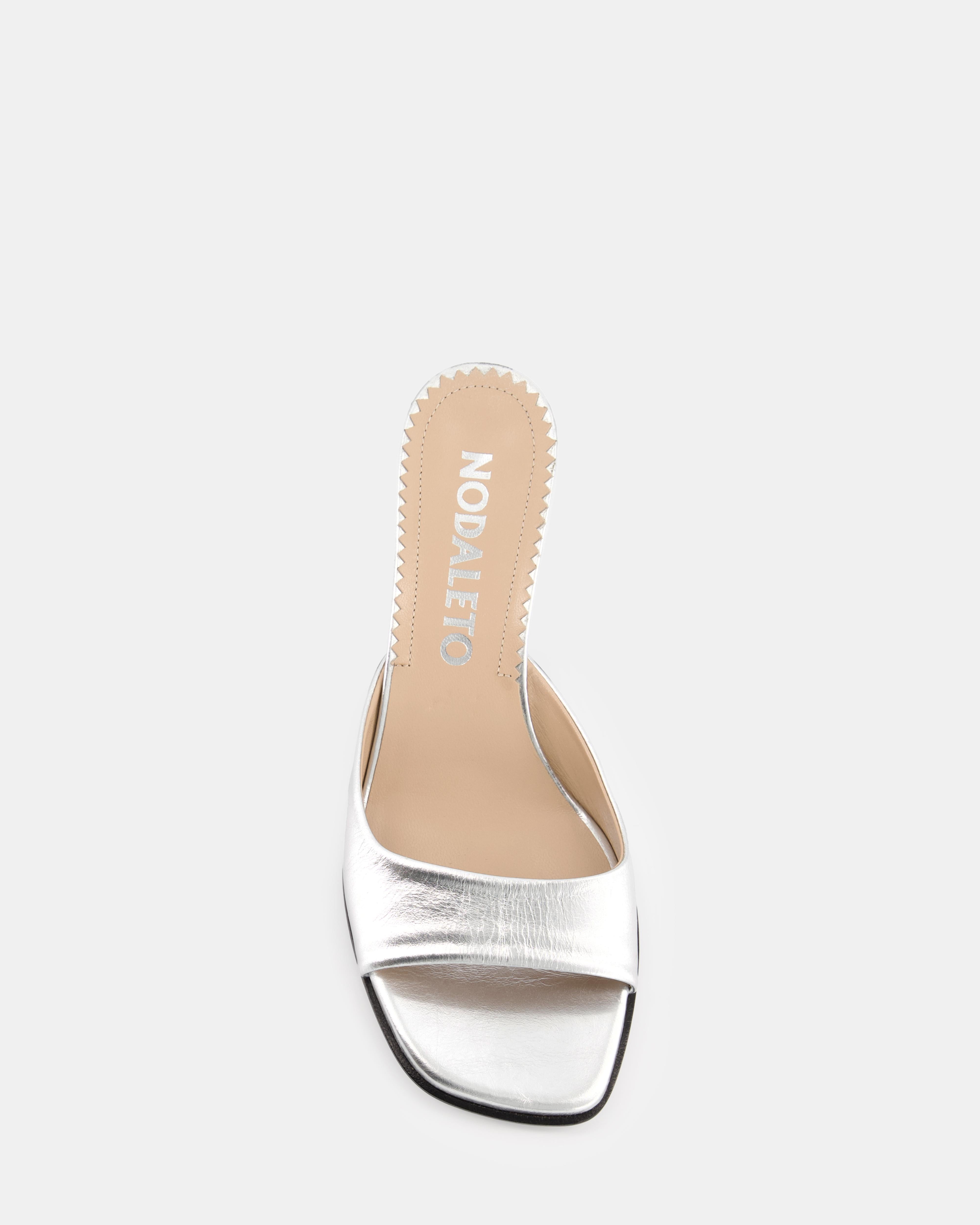 Nodaleto Dona Reese Mules Silver Crackle 5cm