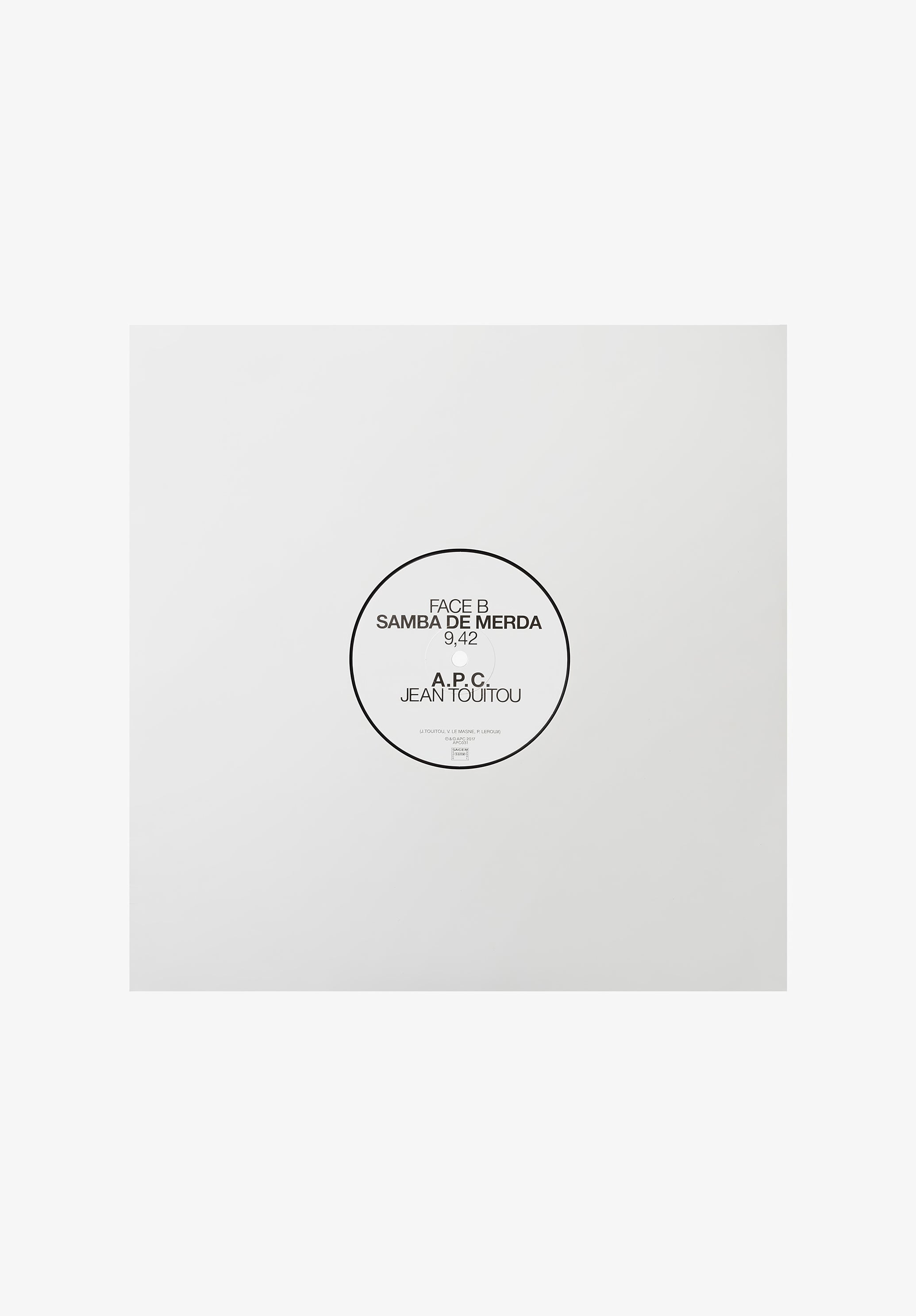 A.P.C. Svaluation Samba de Merda Vinyl Jean Touitou