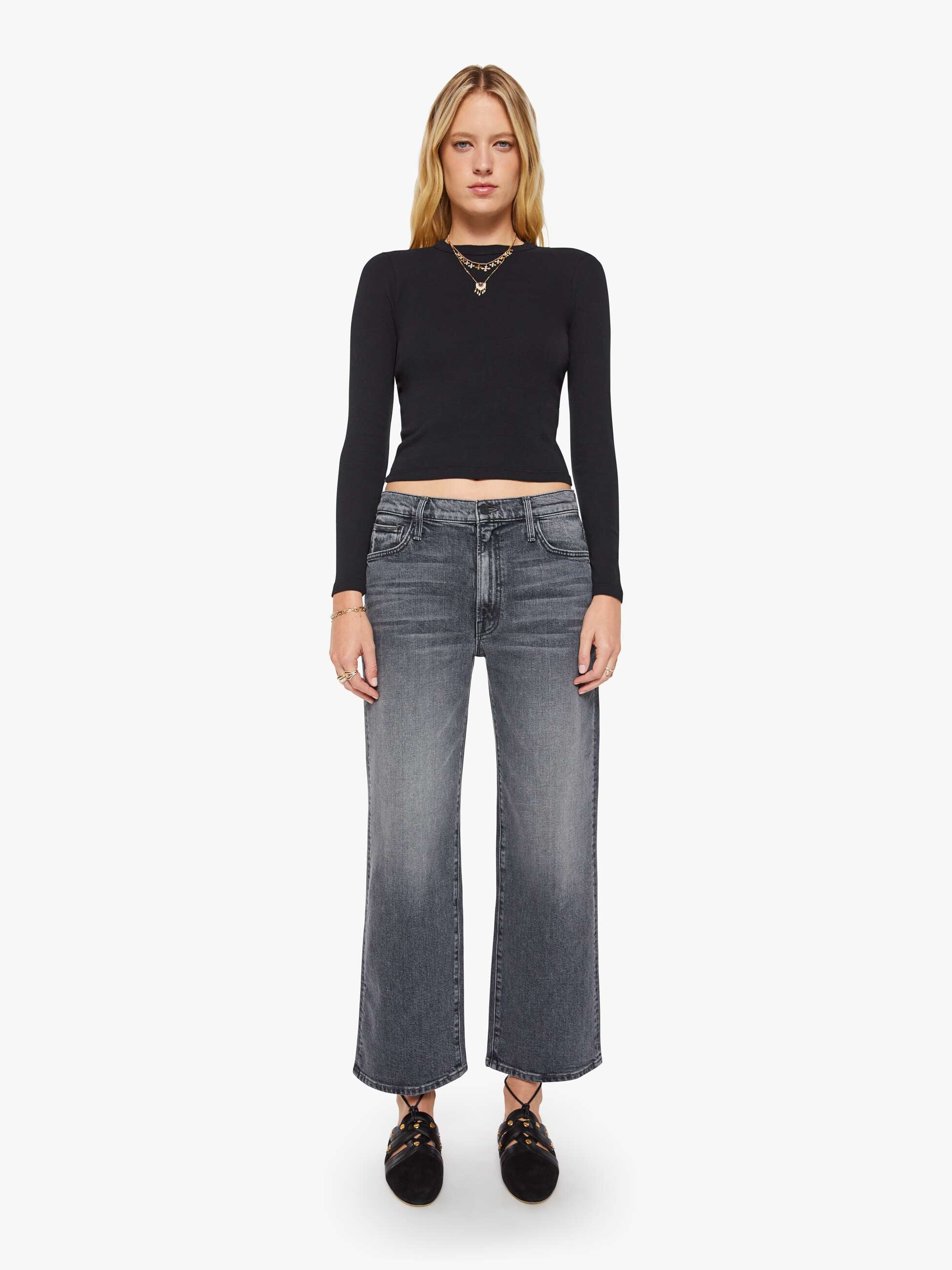 Mother Itty Bitty Crop Langarmshirt schwarz XS-XL