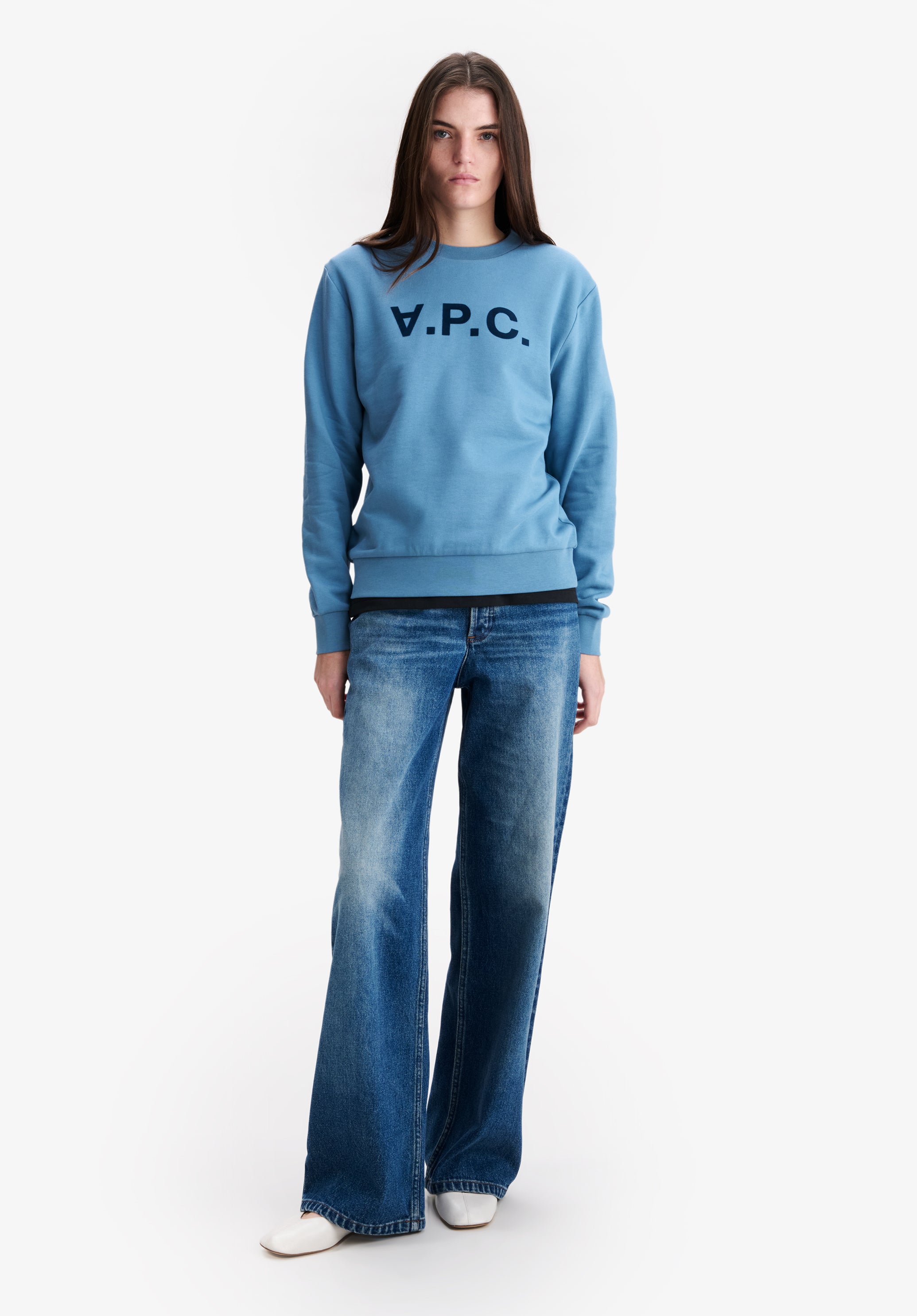 A.P.C. V.P.C. Sweatshirt Bio-Baumwolle Blau Größe M