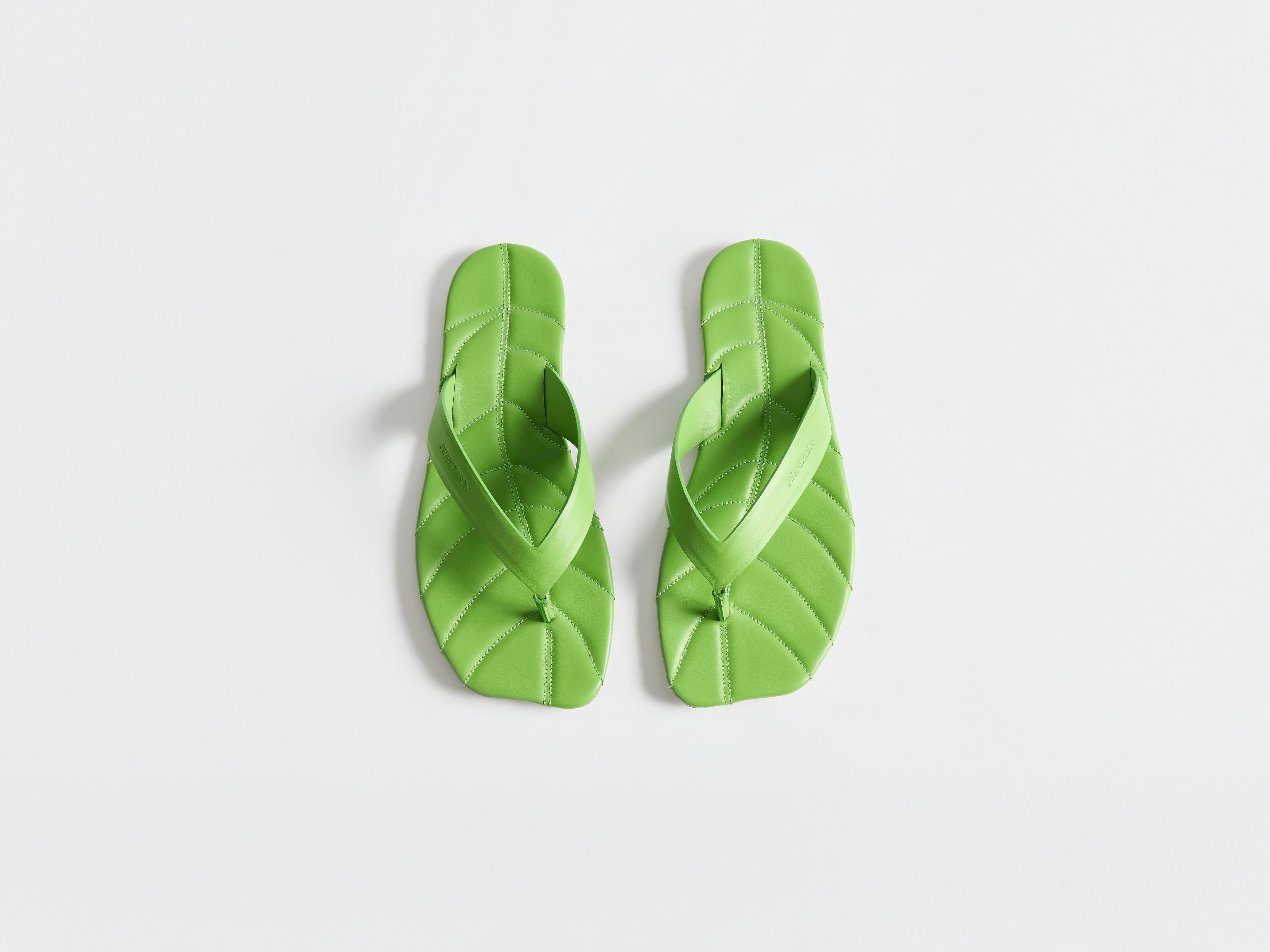 J.W.Anderson Leaf Slides Pantoletten Lime Damen Leder