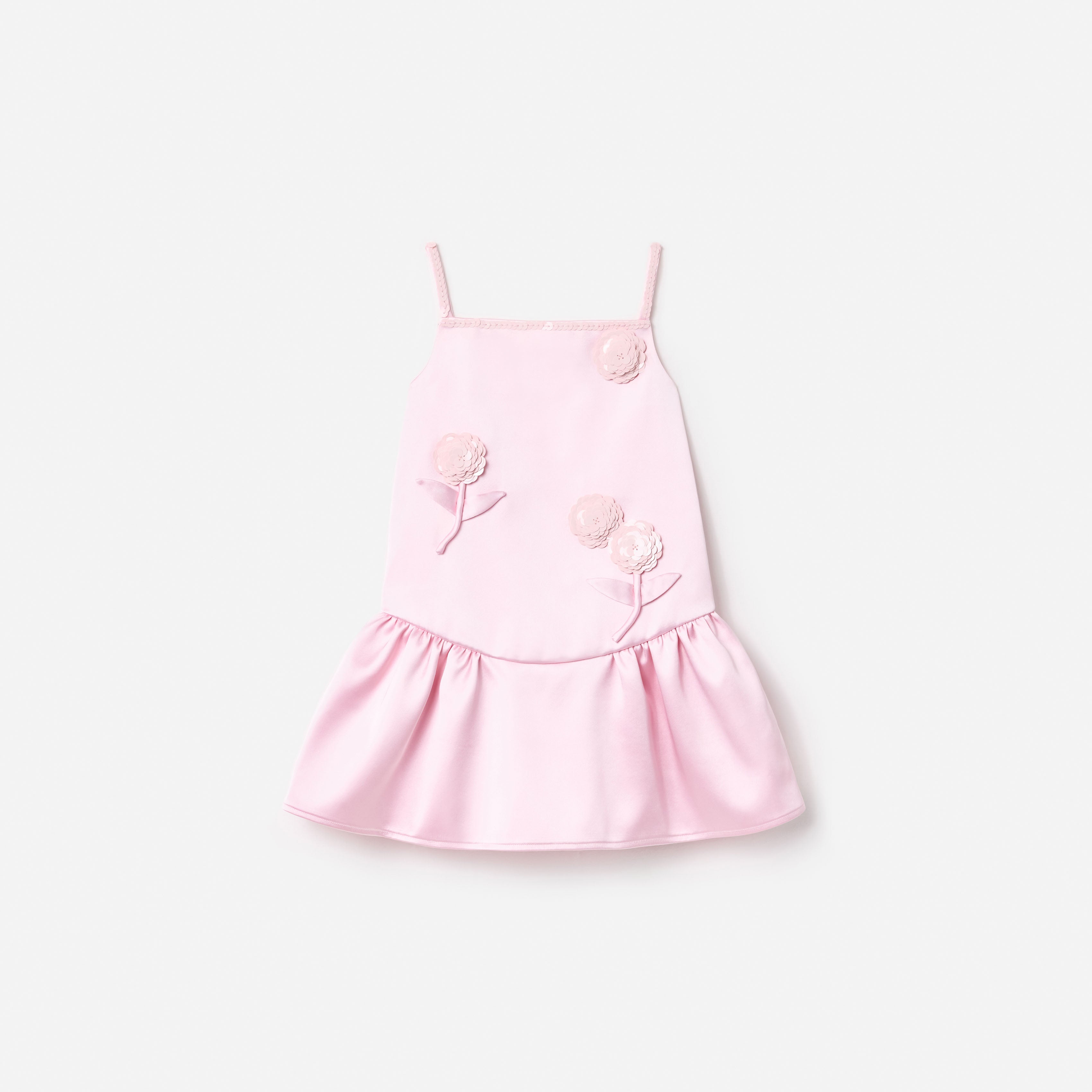 Self Portrait Pink Sequin Flower Kinderkleid rosa Crepe Pailletten