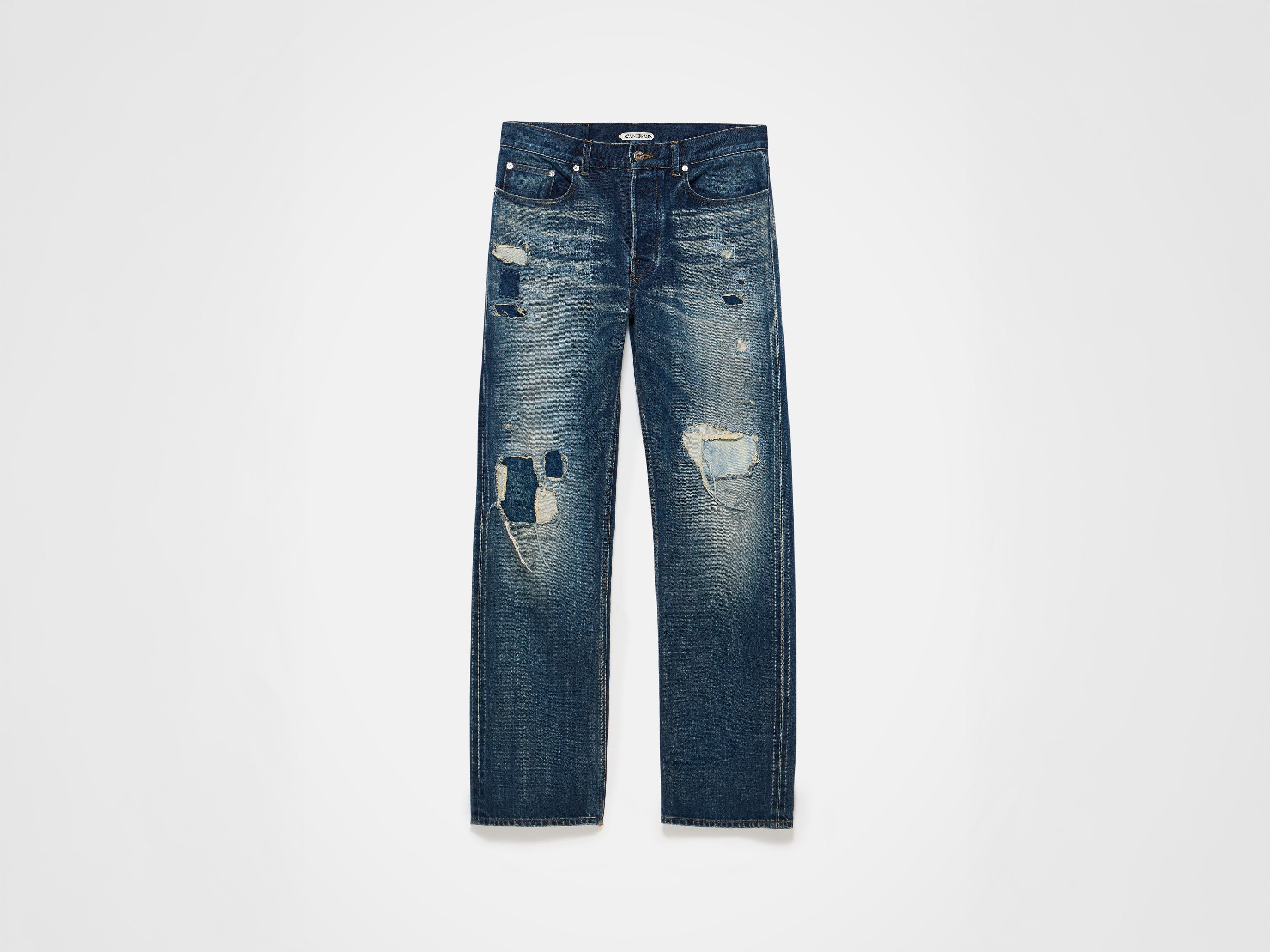 J.W.Anderson Straight Leg Jeans Damen dunkelblau Selvedge