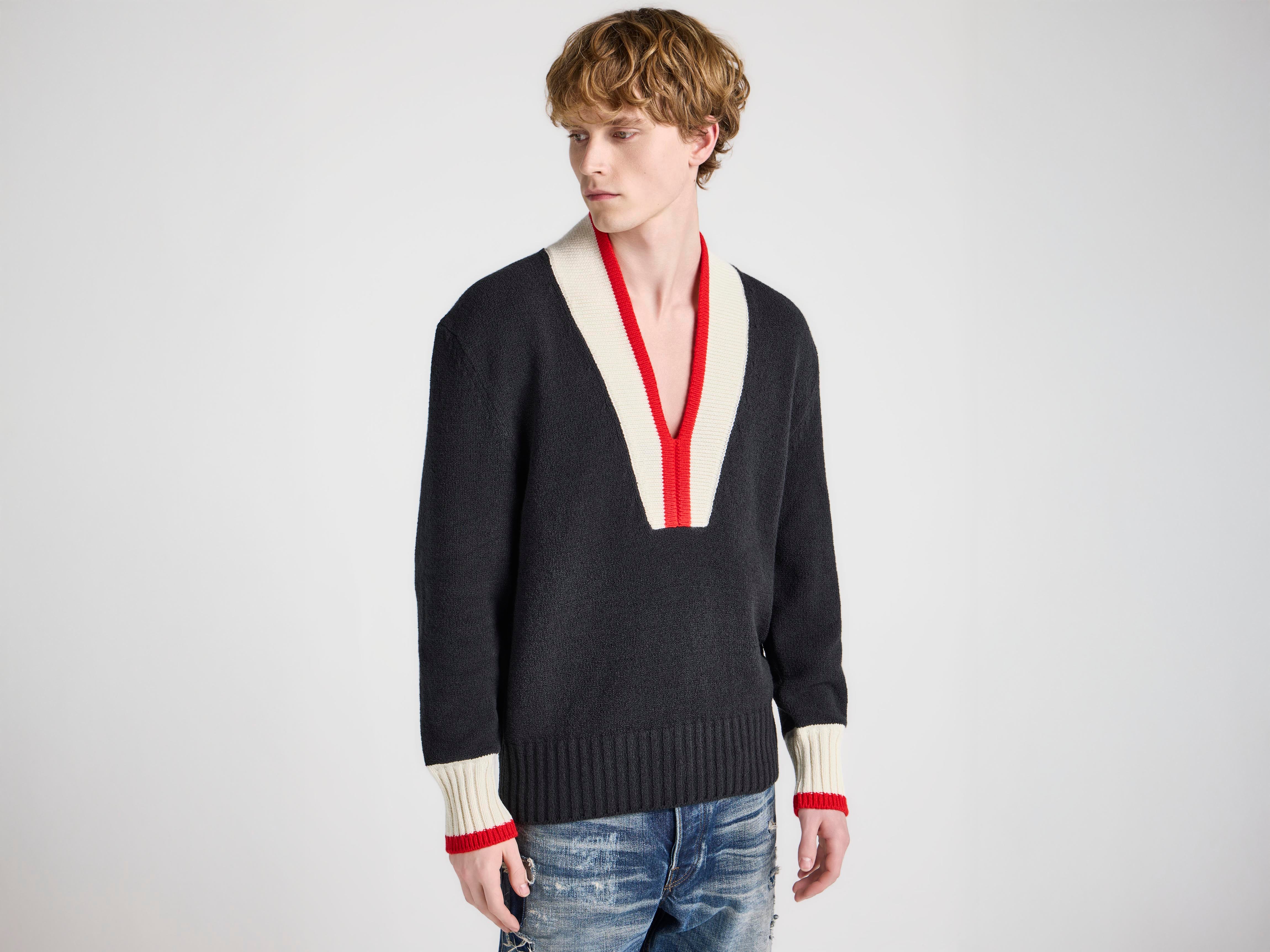 J.W.Anderson Knitwear Contrast Trim Pullover Schwarz