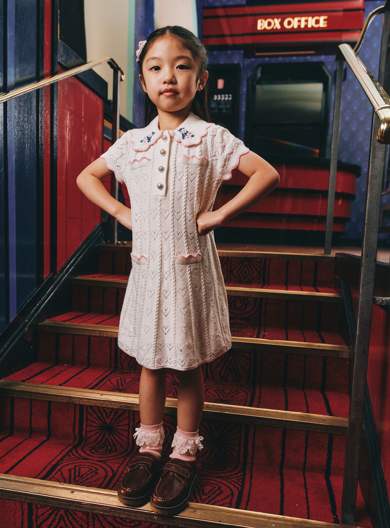 Self-Portrait Dresses Cream Heart Knit Kleid Creme Strick