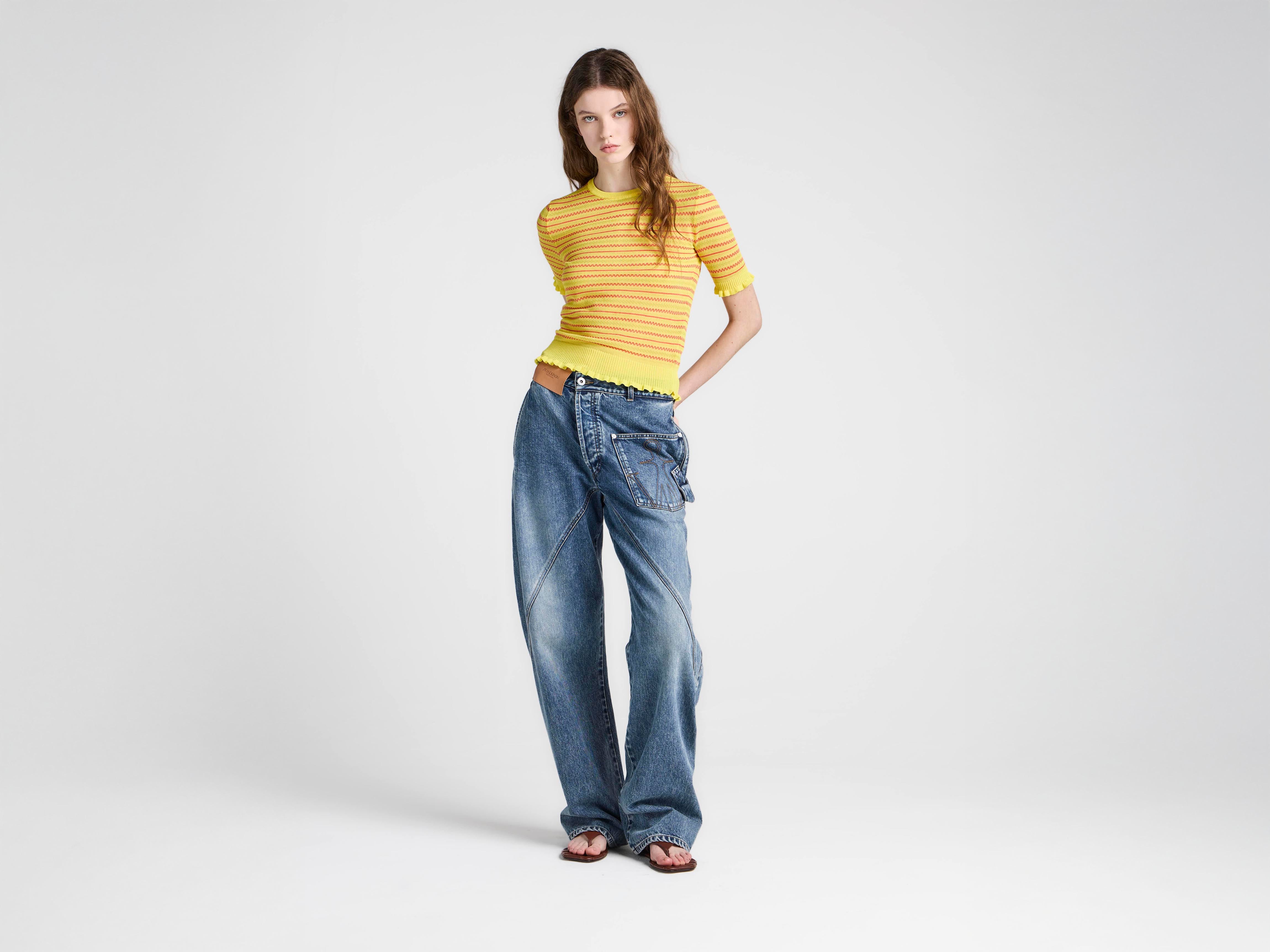 J.W.Anderson Sheer Fairisle Top Stricktop Soft Lemon