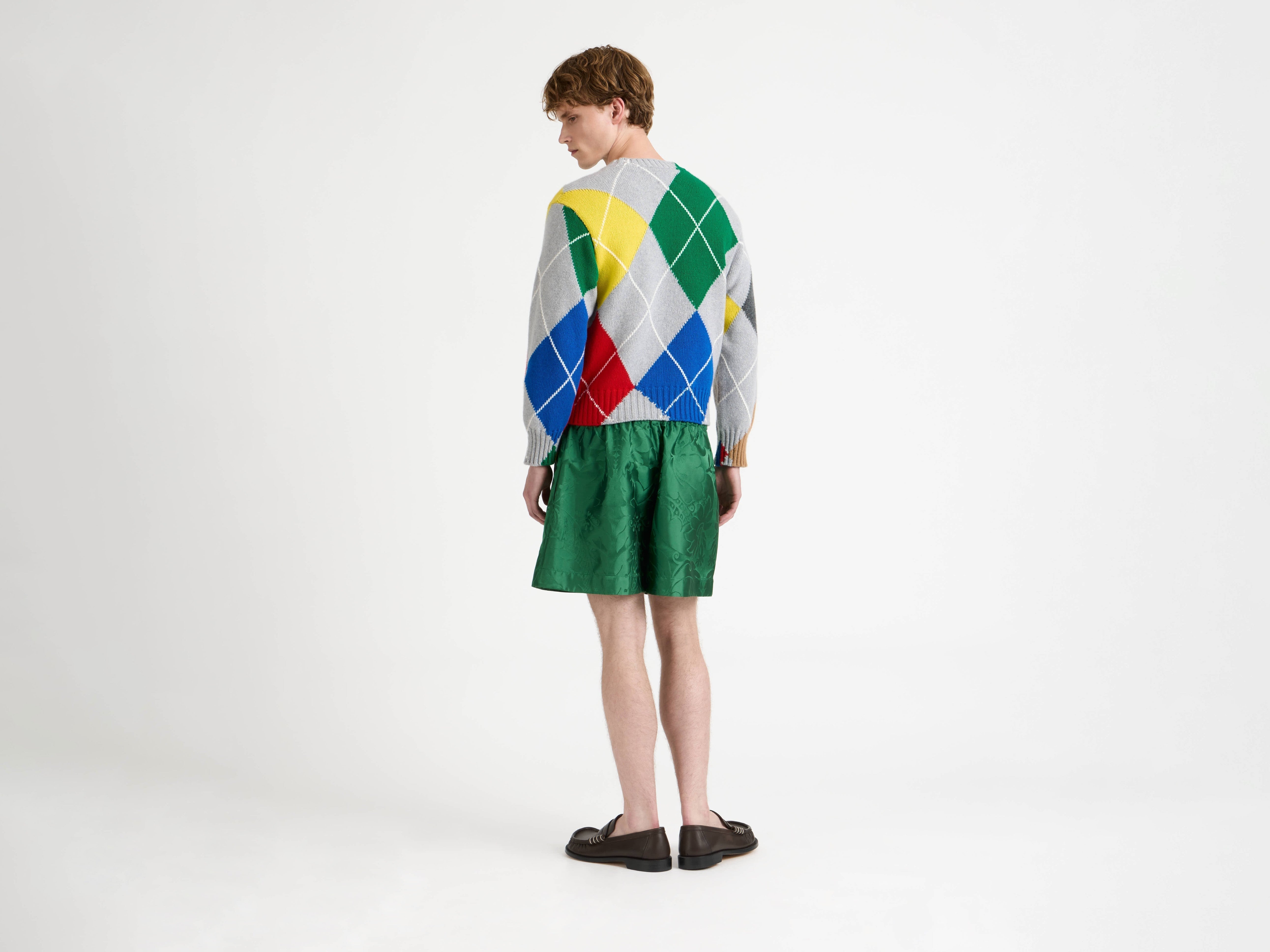 J.W.Anderson Pringle Argyle Pullover Grau Herren Wolle