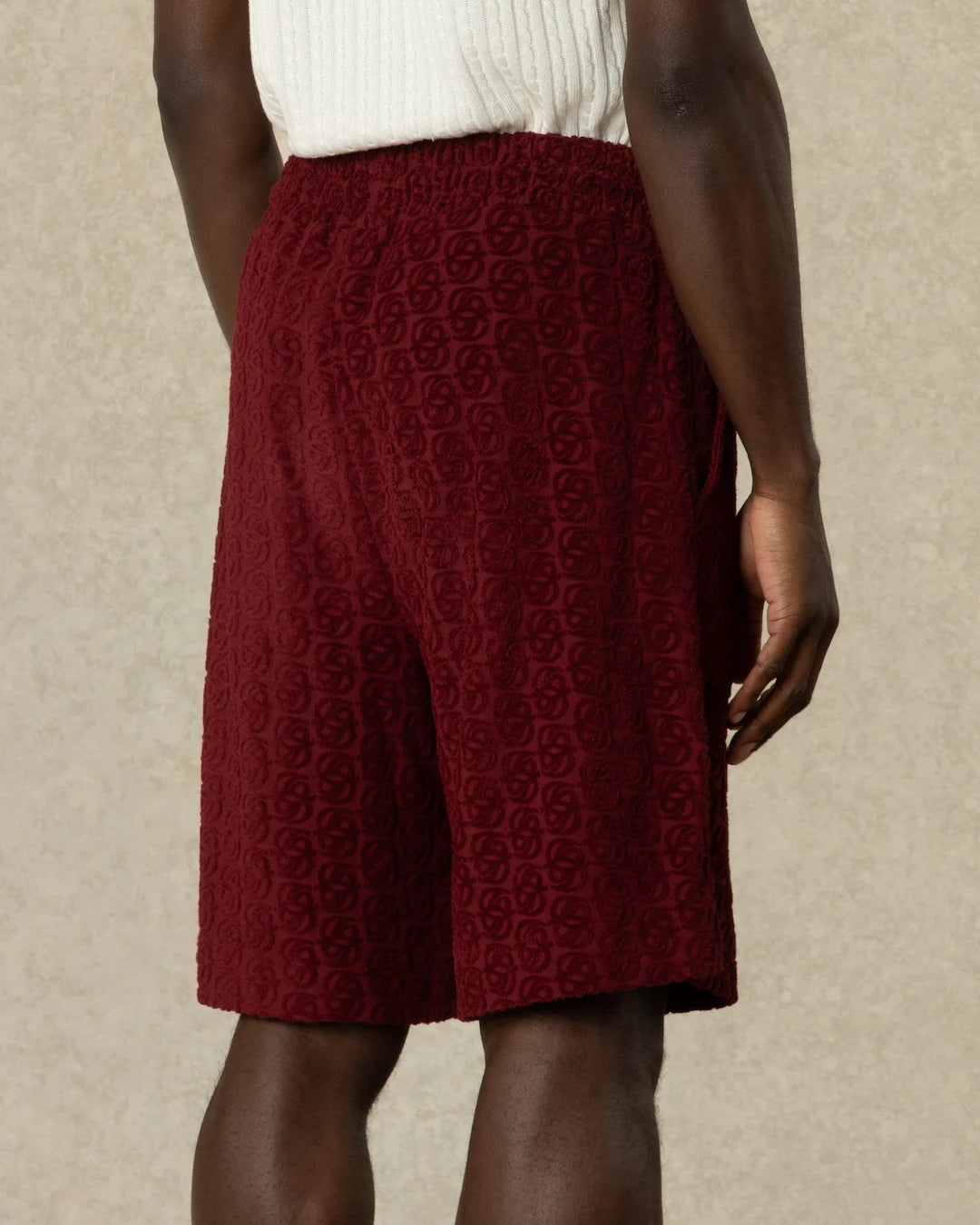 Drôle De Monsieur Monogram Shorts Short Burgundy Baumwolle