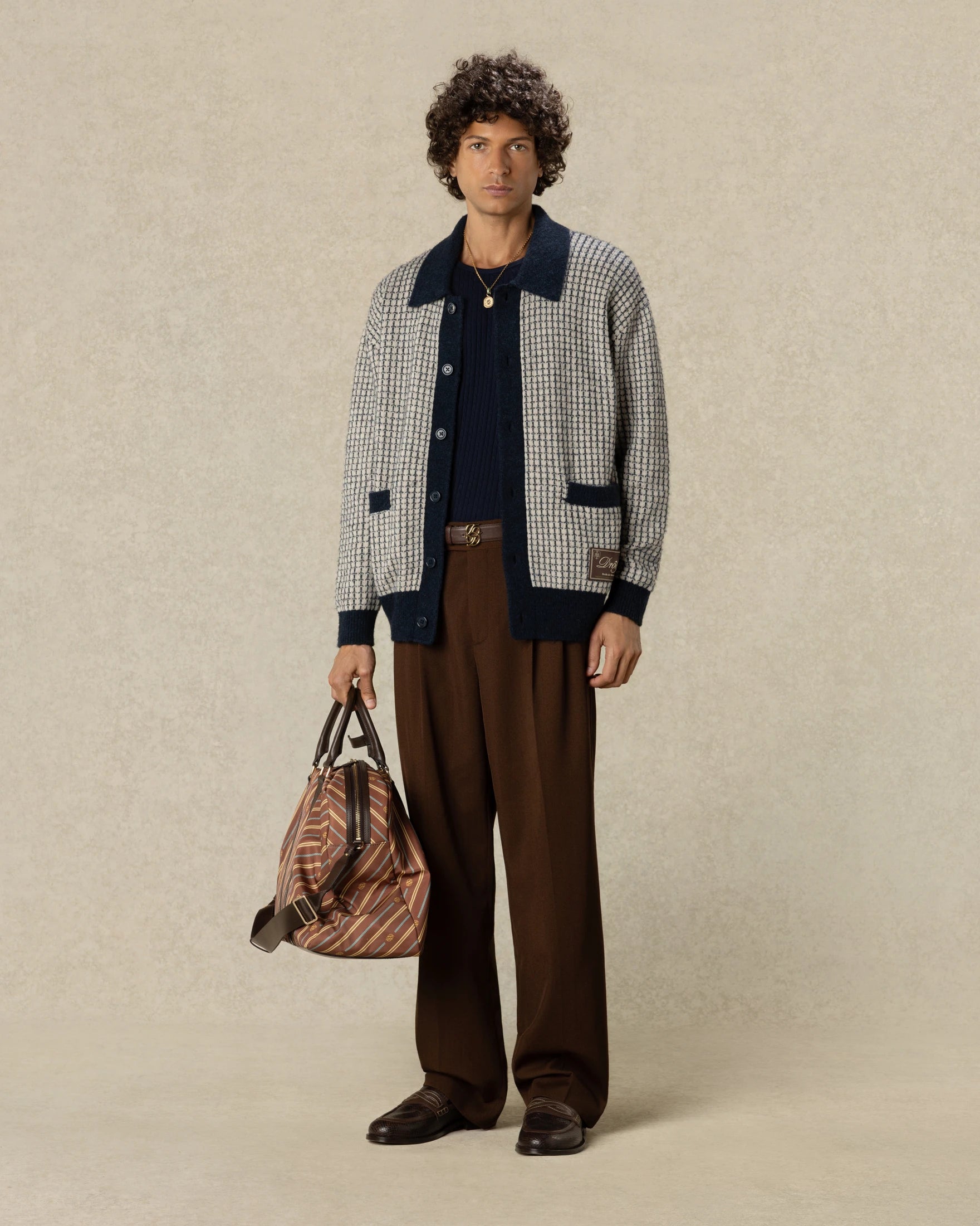 Drôle De Monsieur Waffle Cardigan Strickjacke Wolle Navy M