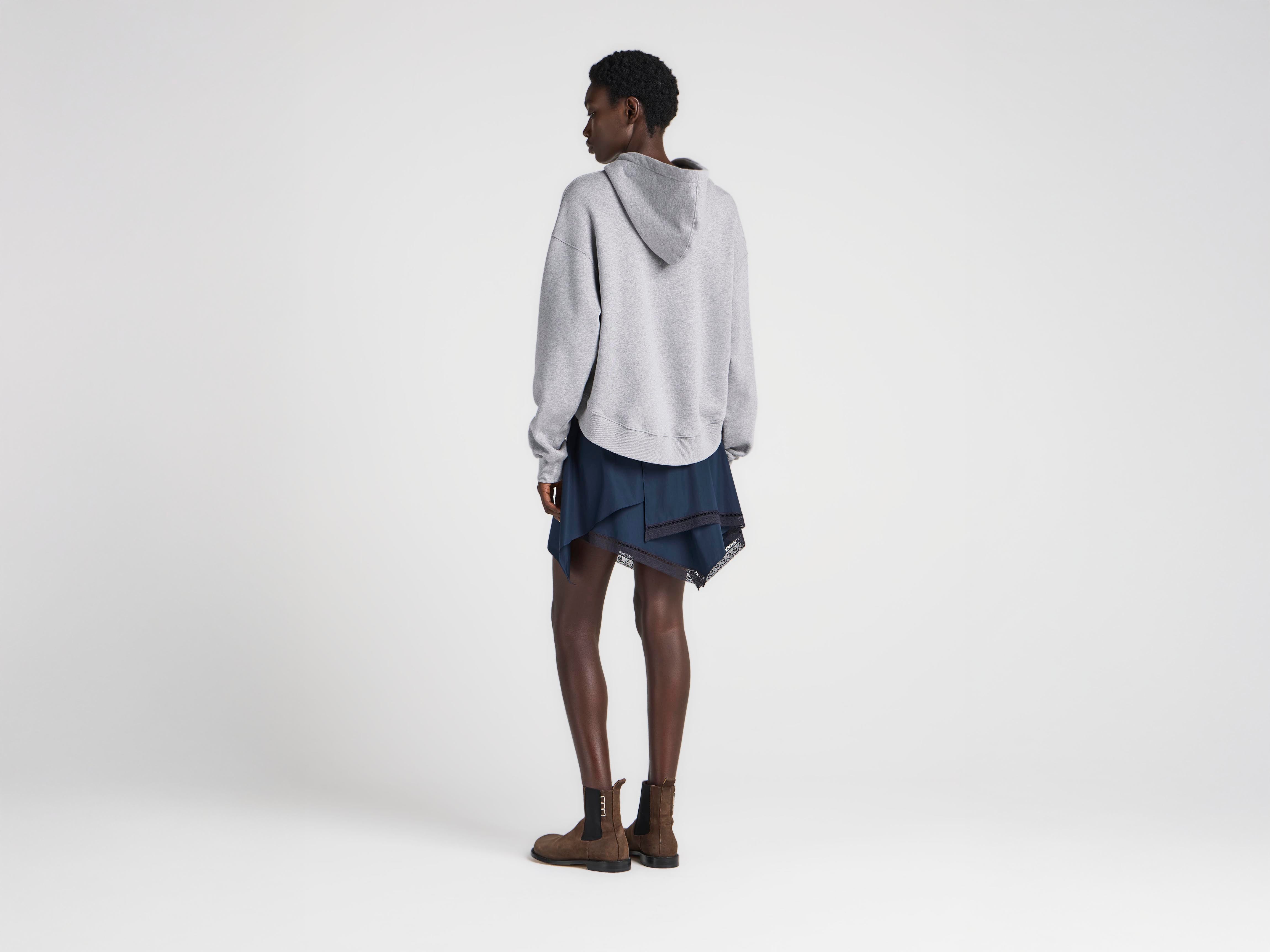 J.W.Anderson Curved Hem Hoodie Grau Kapuzenpulli