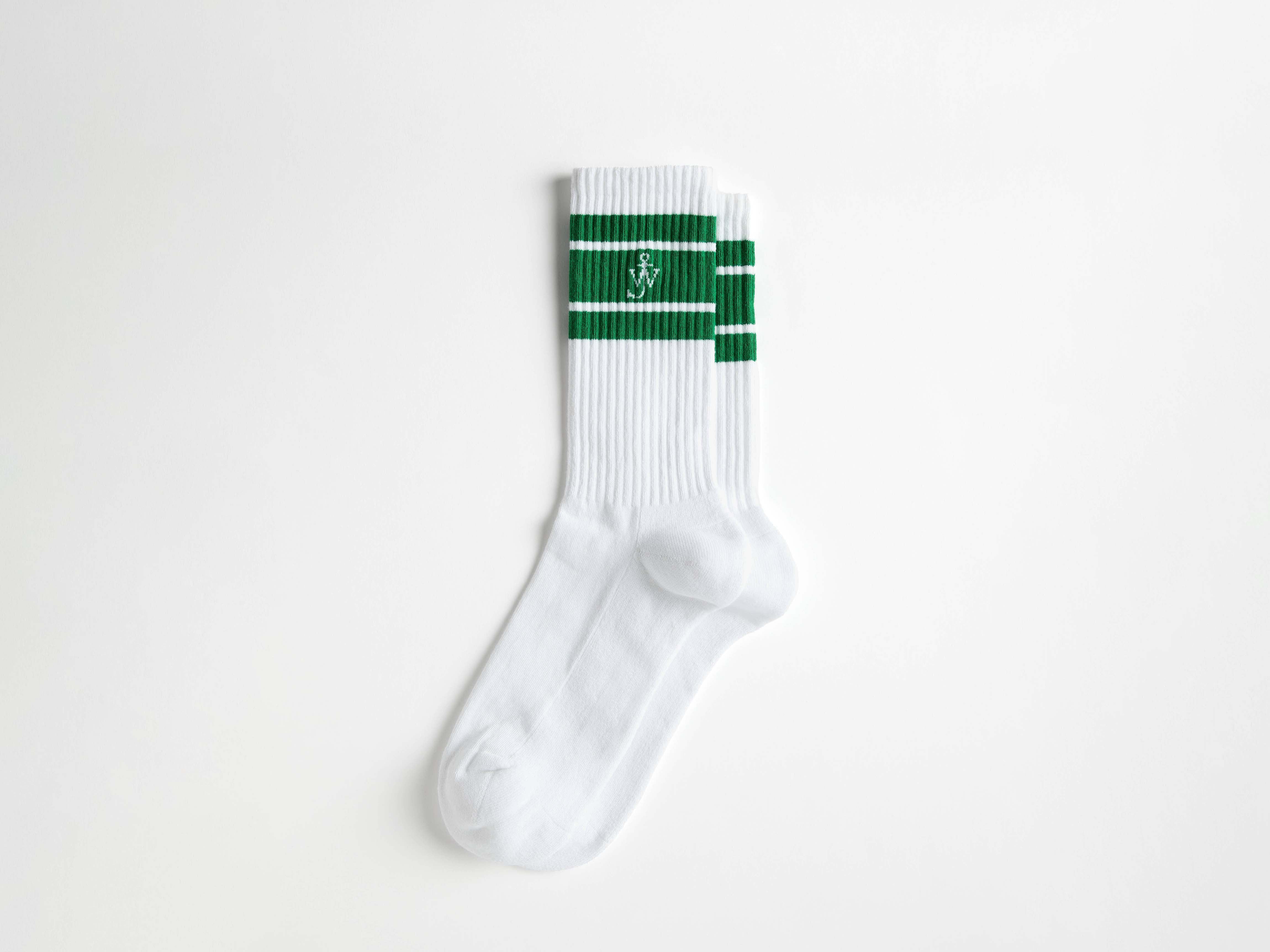 J.W.Anderson Sport Socken Weiß Grün Baumwolle