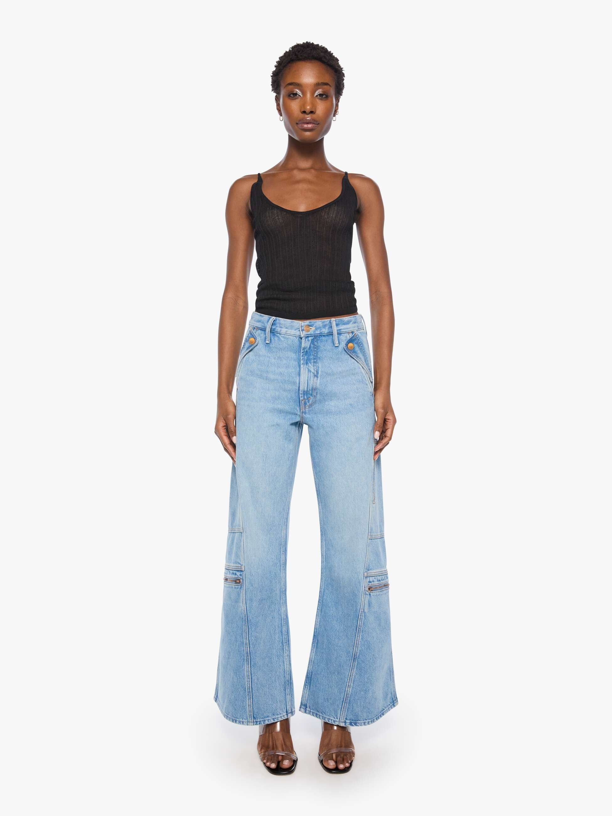 Mother Snacks Wide Leg Jeans Wishbone hellblau Relaxed