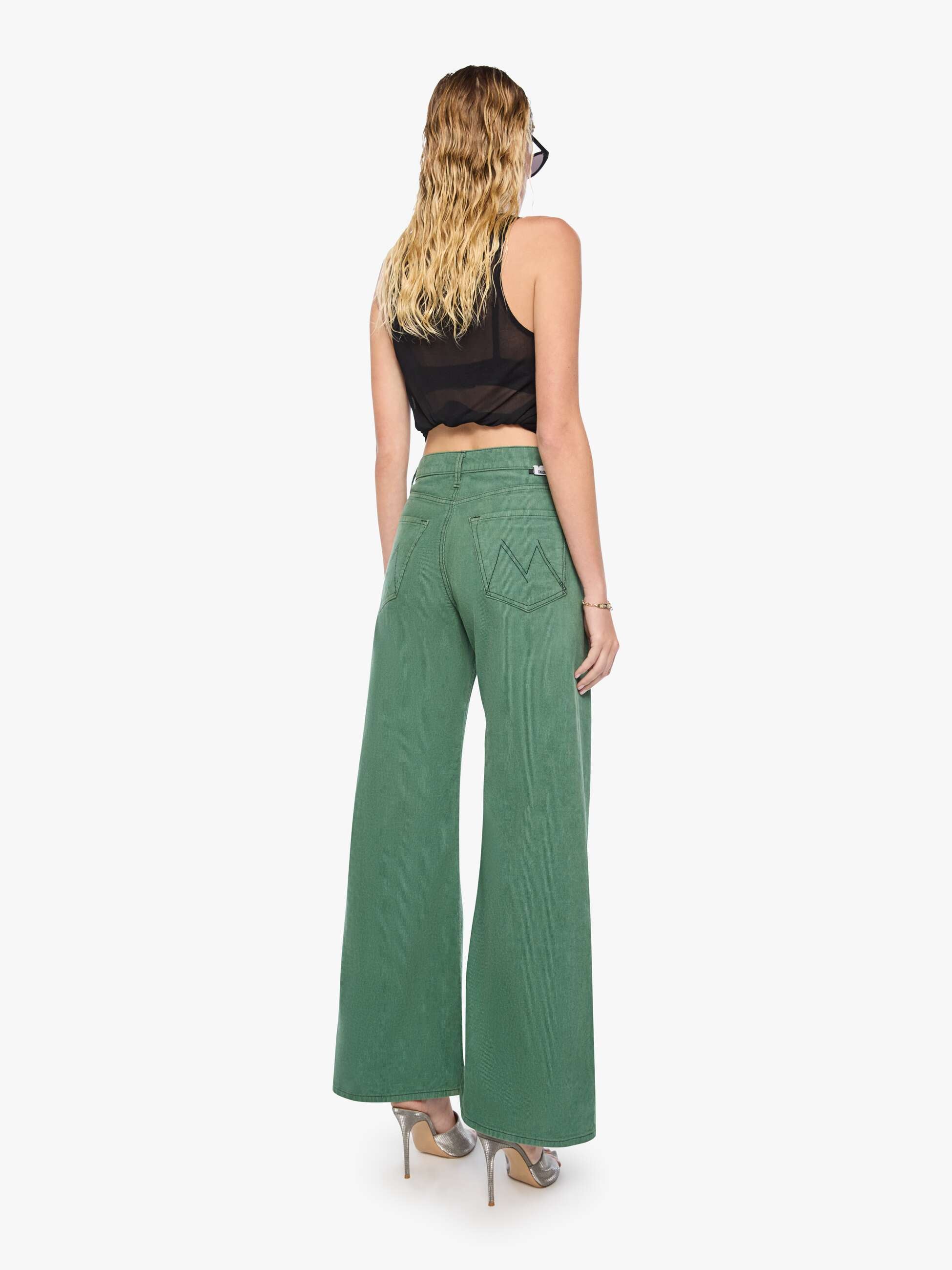 Mother Lemon Twist Sneak Cordhose Dark Ivy grün