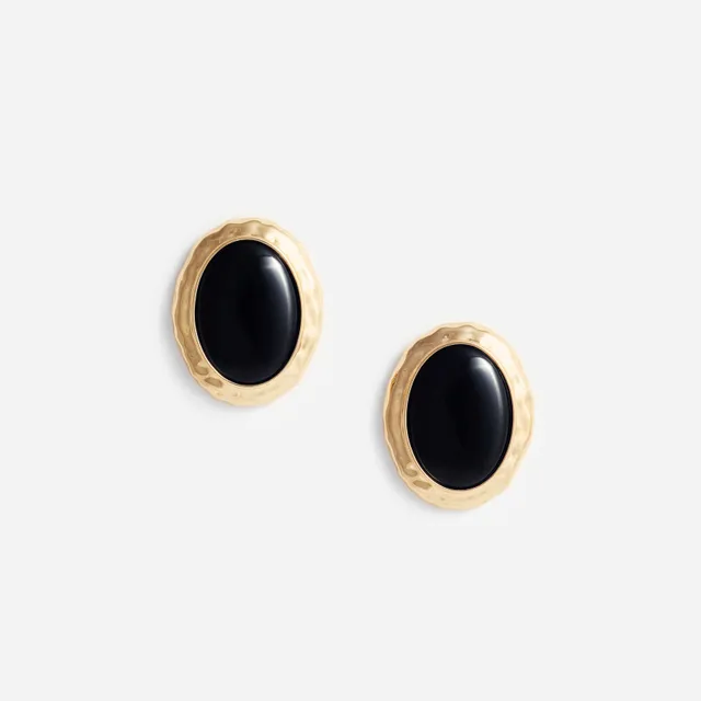 Self Portrait Hammered Gold Black Ohrringe Schwarz