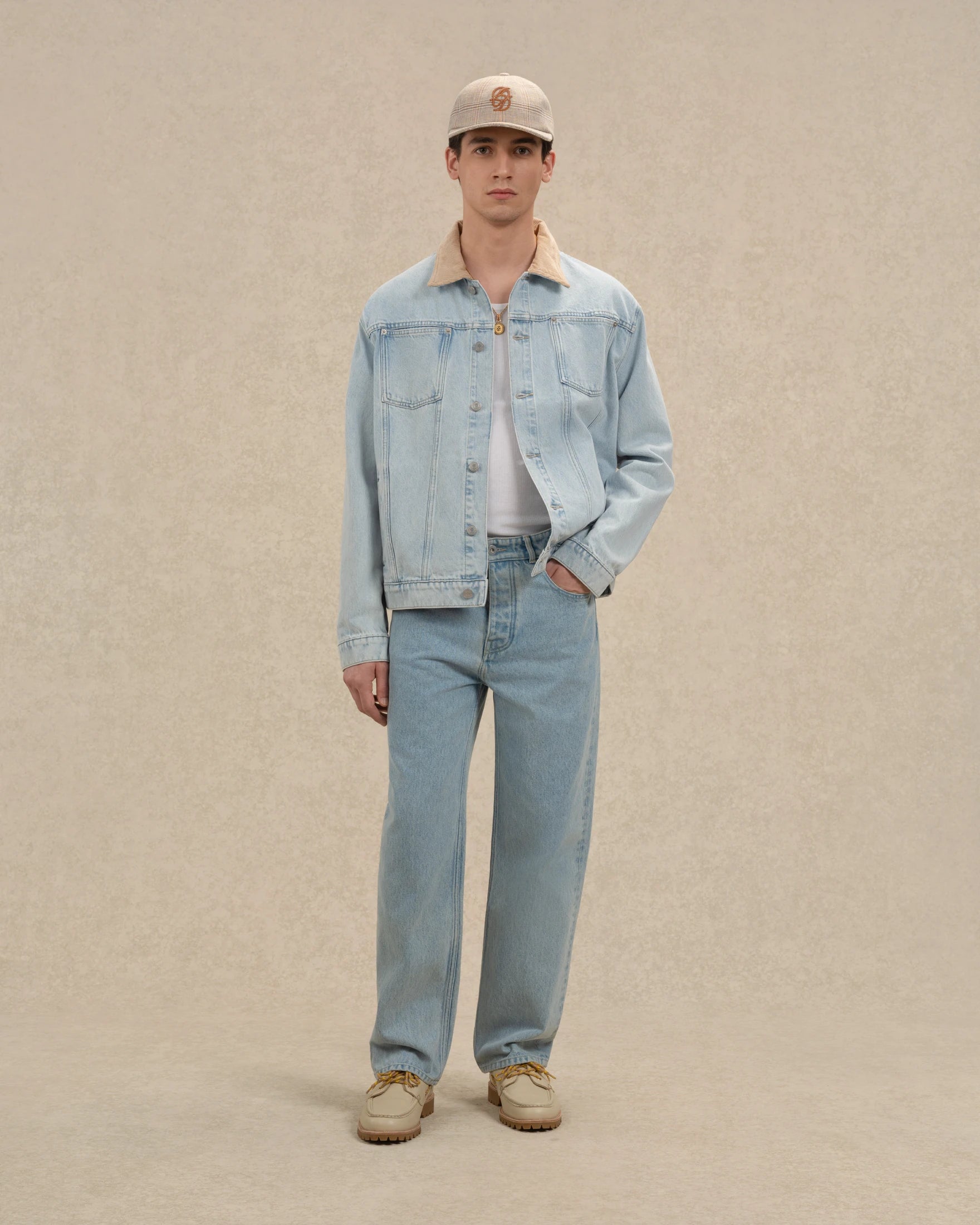 Drôle De Monsieur Le Jean Droit Délavé Jeans hellblau Baumwolle