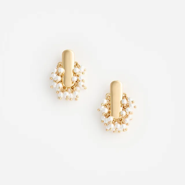 Self Portrait Gold Pearl Cluster Ohrringe Gold Perlen Messing